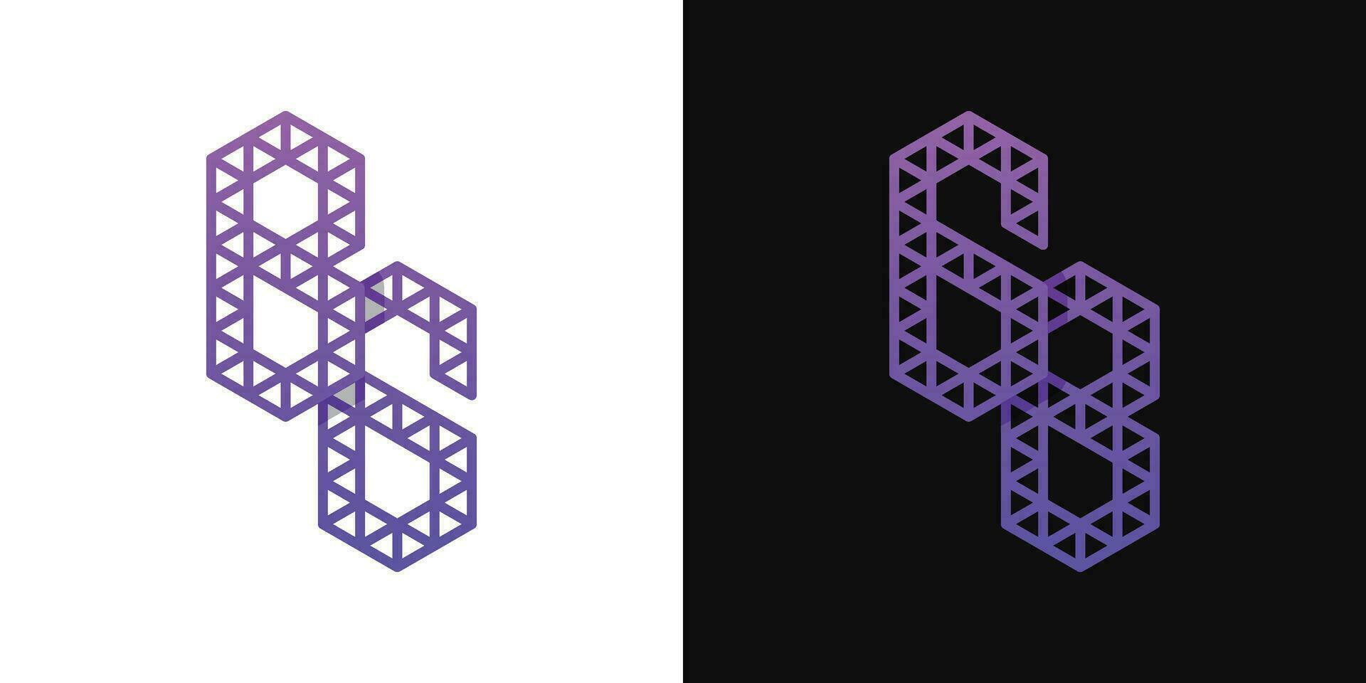Letters BG and GB Polygon Logo Set, suitable for business related to polygon with BG and GB initials. vector