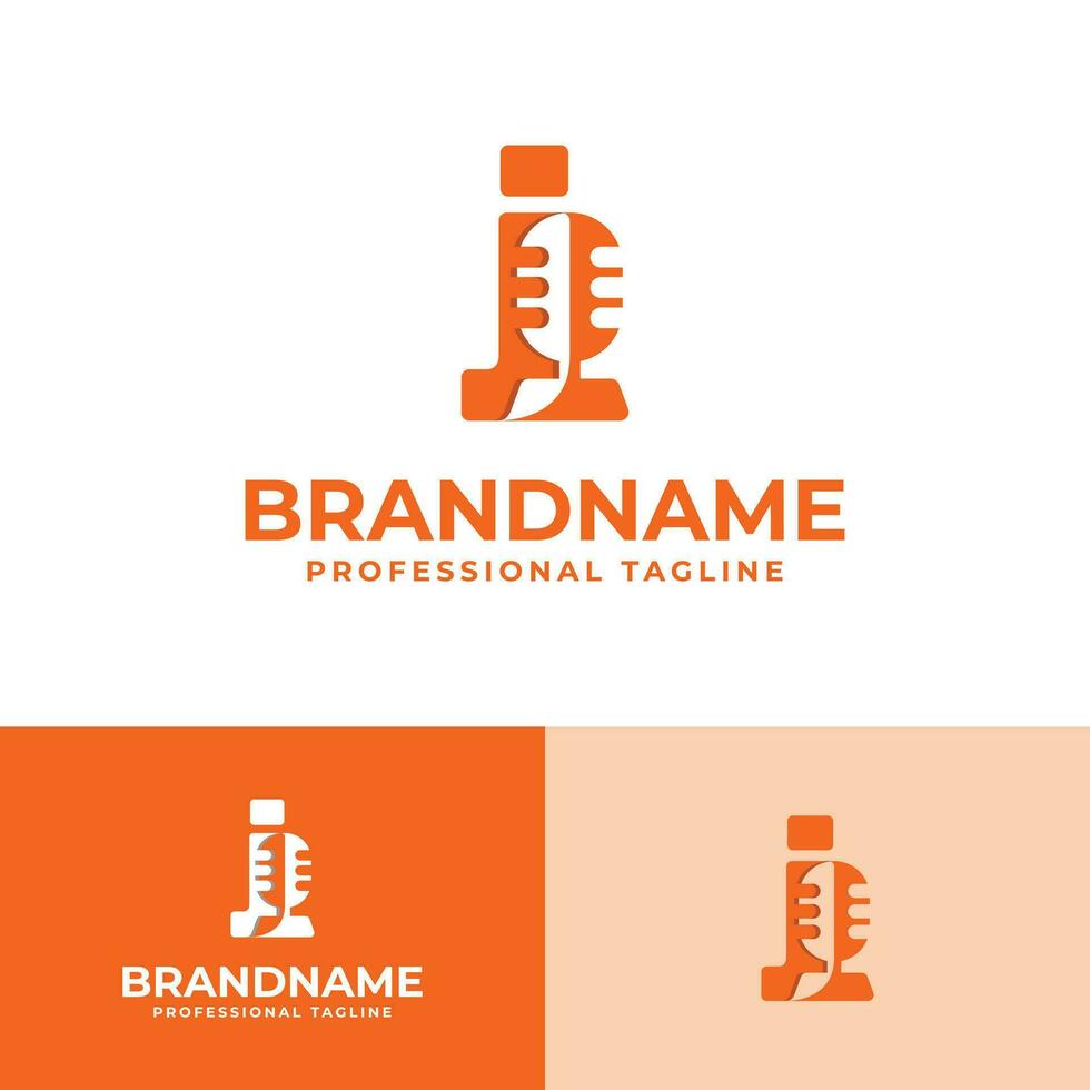 Letter J Microphone Logo, suitable for business related to Microphone with J initial. vector