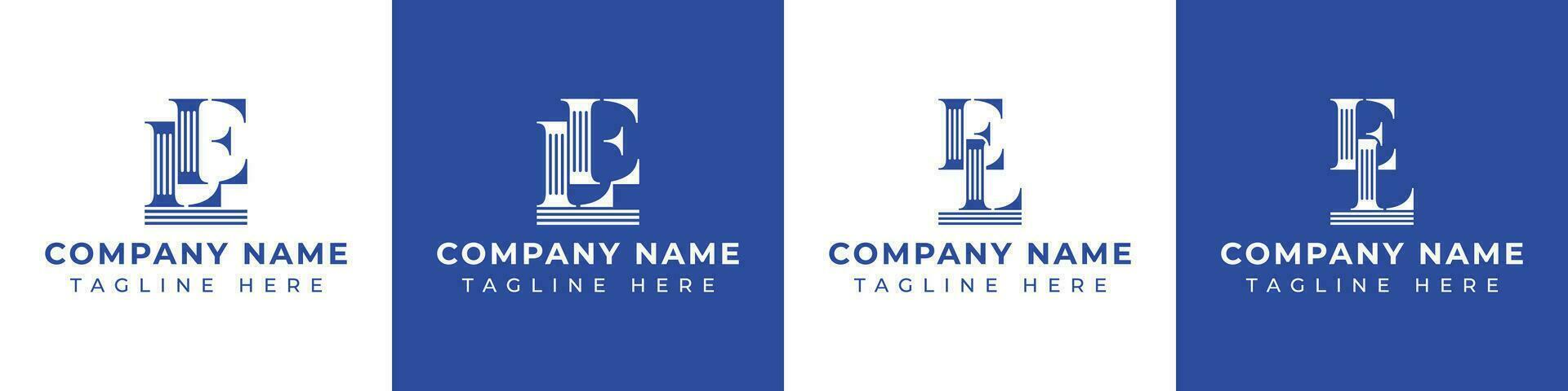 Letter EL and LE Pillar logo, suitable for business with LE or EL related to Pillar. vector