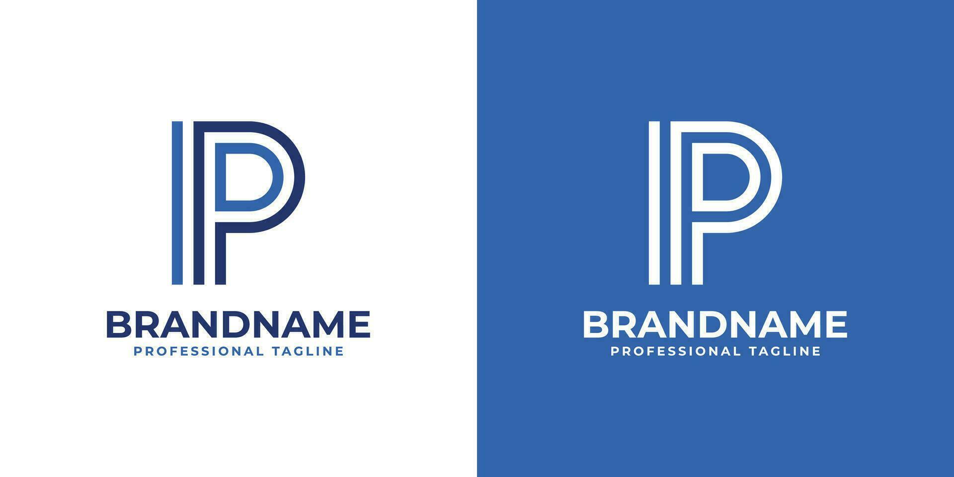 Letter IP Line Monogram Logo, suitable for business with IP or PI initials. vector