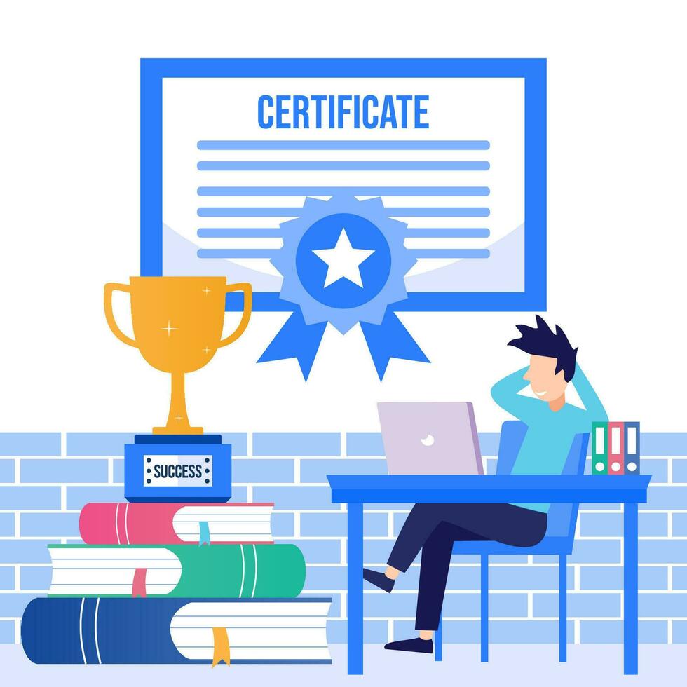 ilustración vector gráfico dibujos animados personaje de certificado