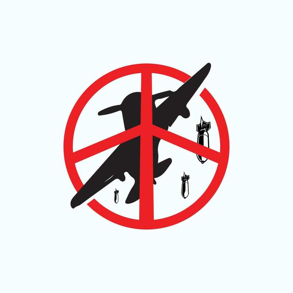 detener guerra firmar logo vector