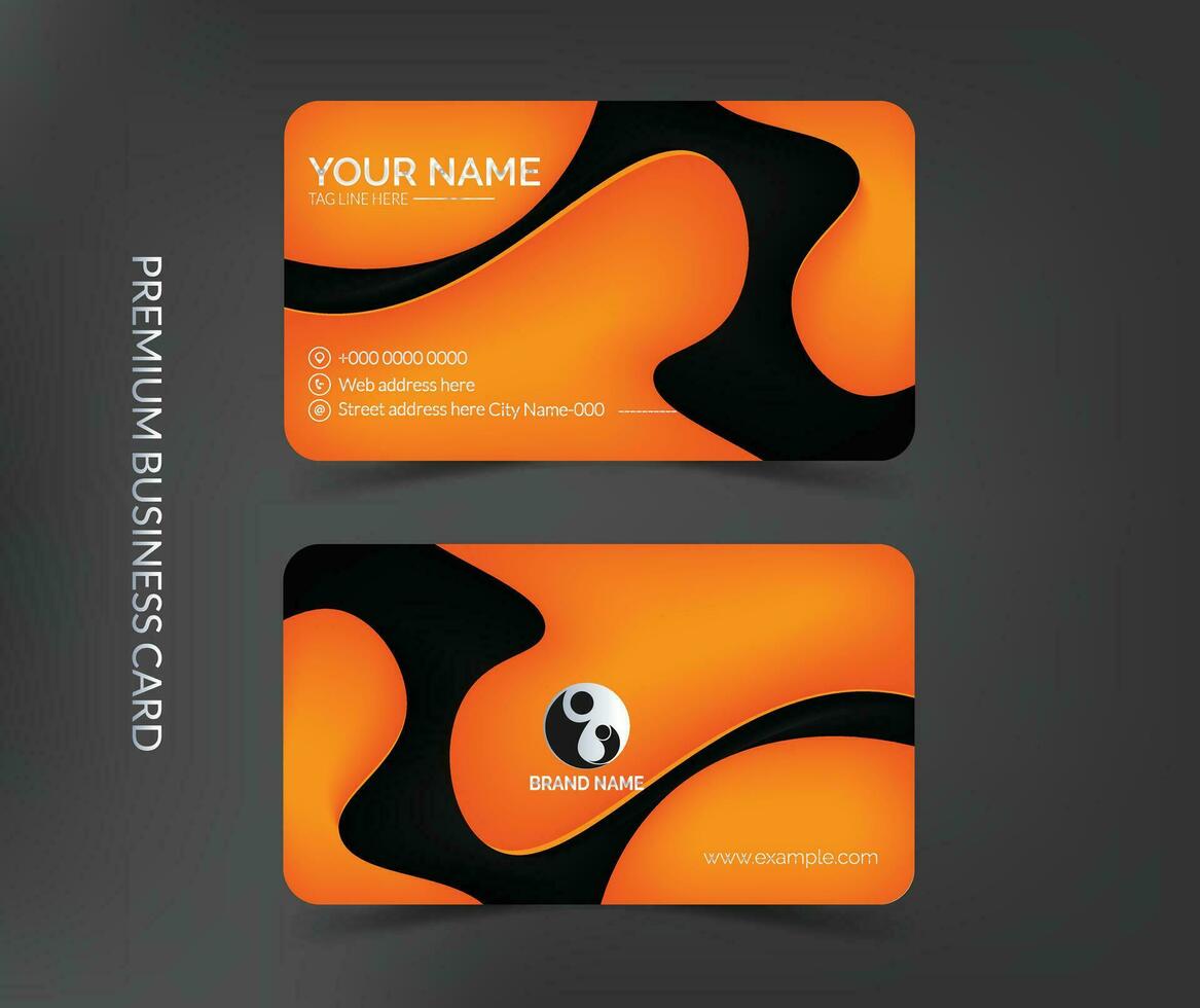 Abstract double side business card  template design and professional visiting card. vector