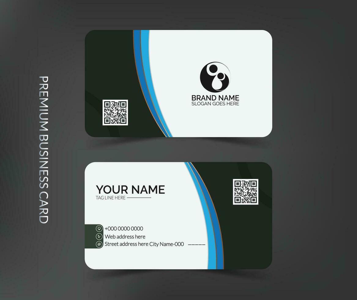 Professional business card design, Clean visiting card, Contact card and name card design template vector