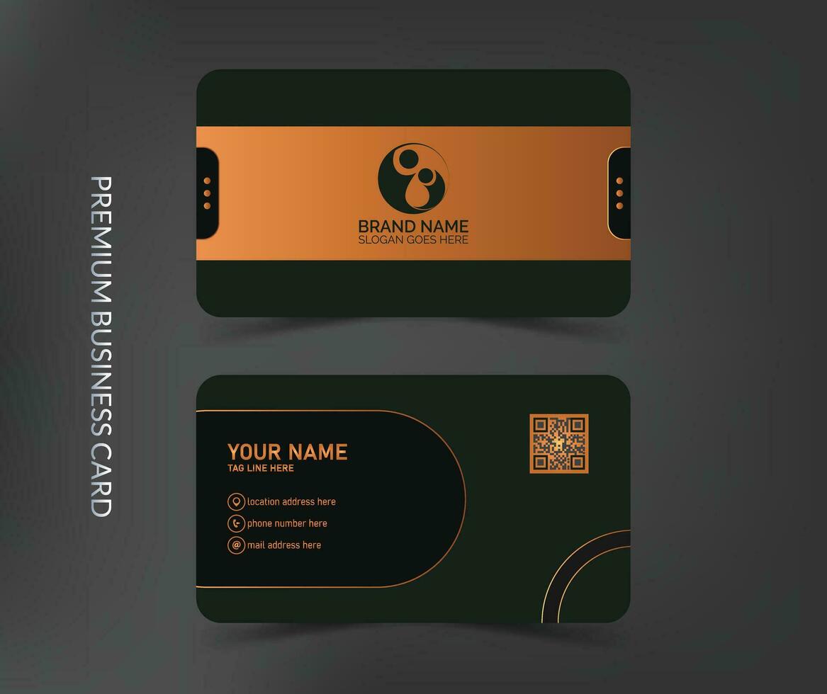 Luxury and elegant dark business card template layout vector