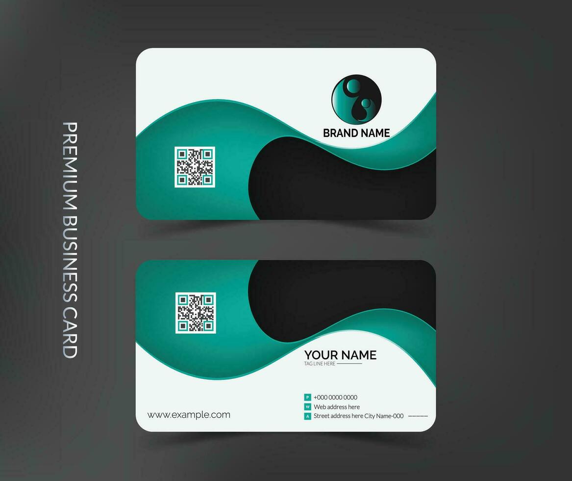 Abstract double side business card  template design and professional visiting card. vector