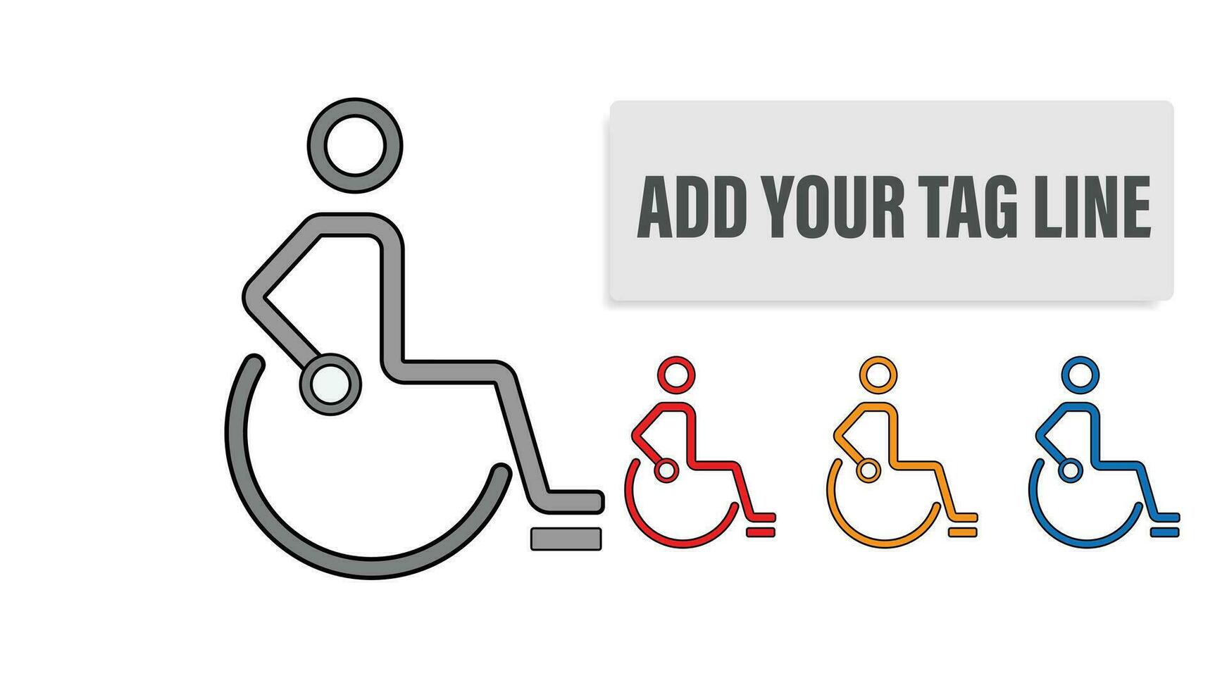 Person in wheelchair icons and logo design vector