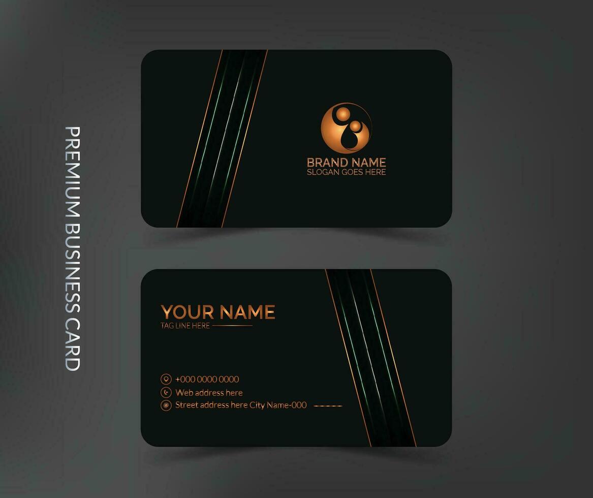 Luxury and elegant dark business card template layout vector
