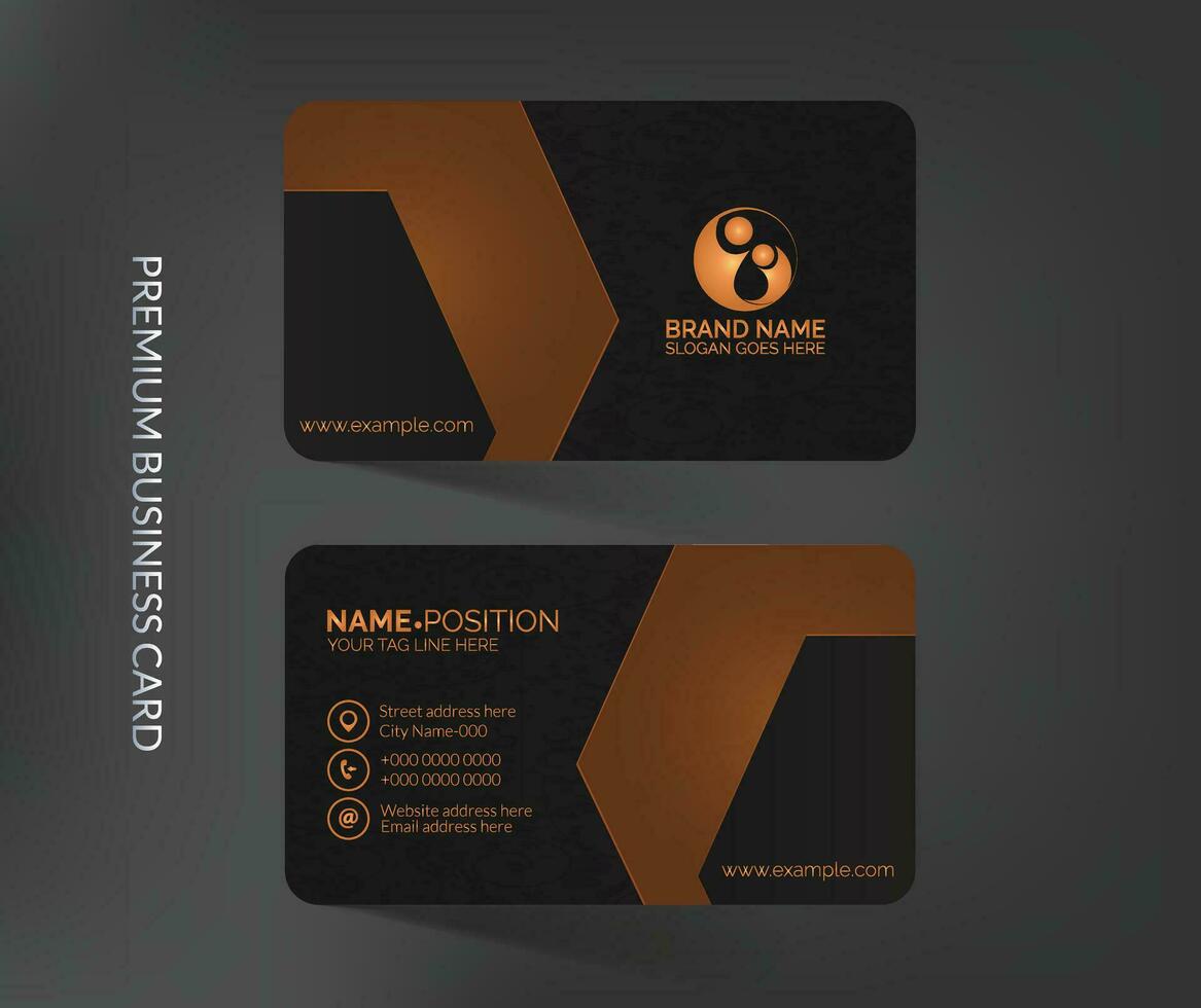 Premium luxury business card template design,Professional dark and golden business card. vector