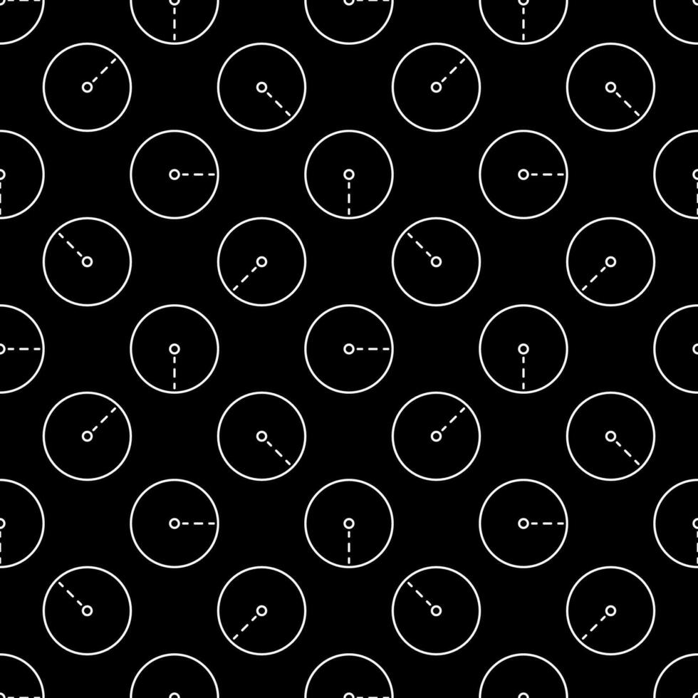Circle Mathematics Figure thin line dark seamless pattern. Geometry Education vector background