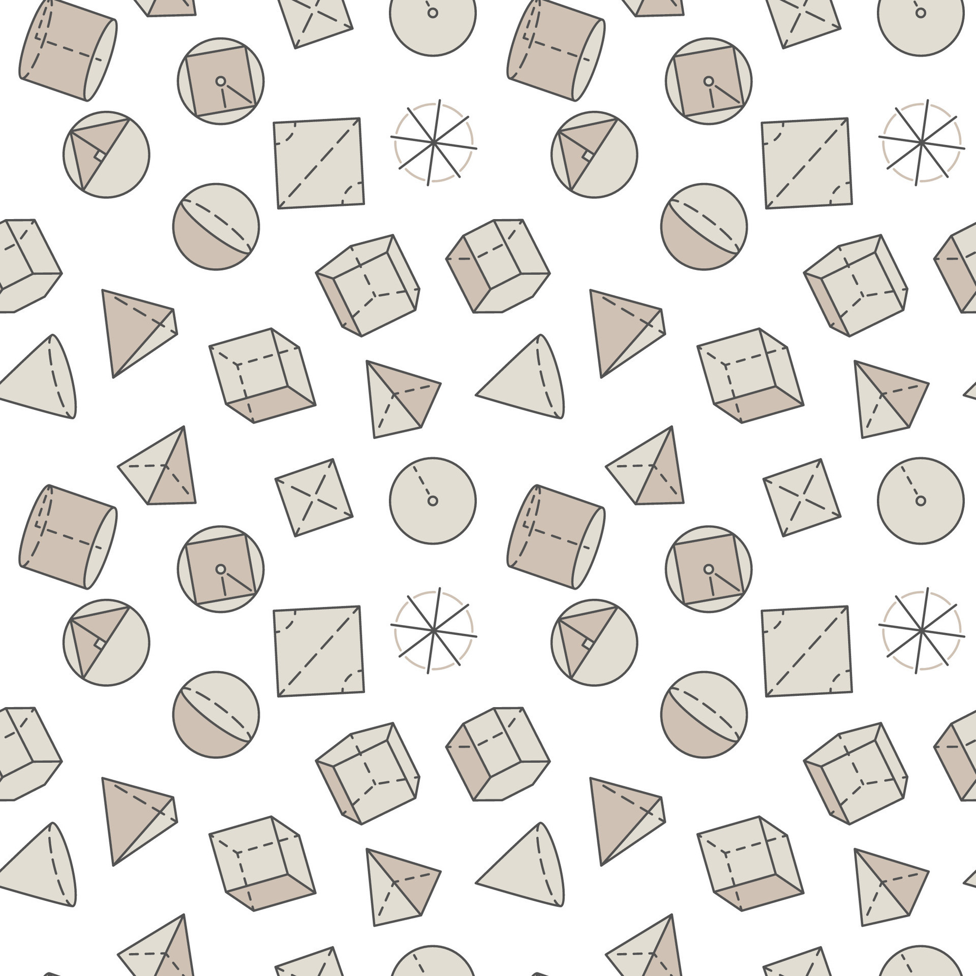 Mathematics Figures and Shapes colored seamless pattern - Geometry ...