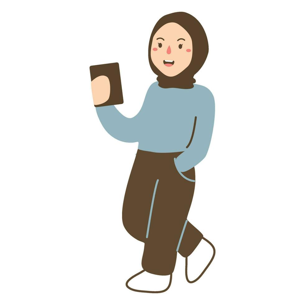 hand drawn mobile user concept illustration vector