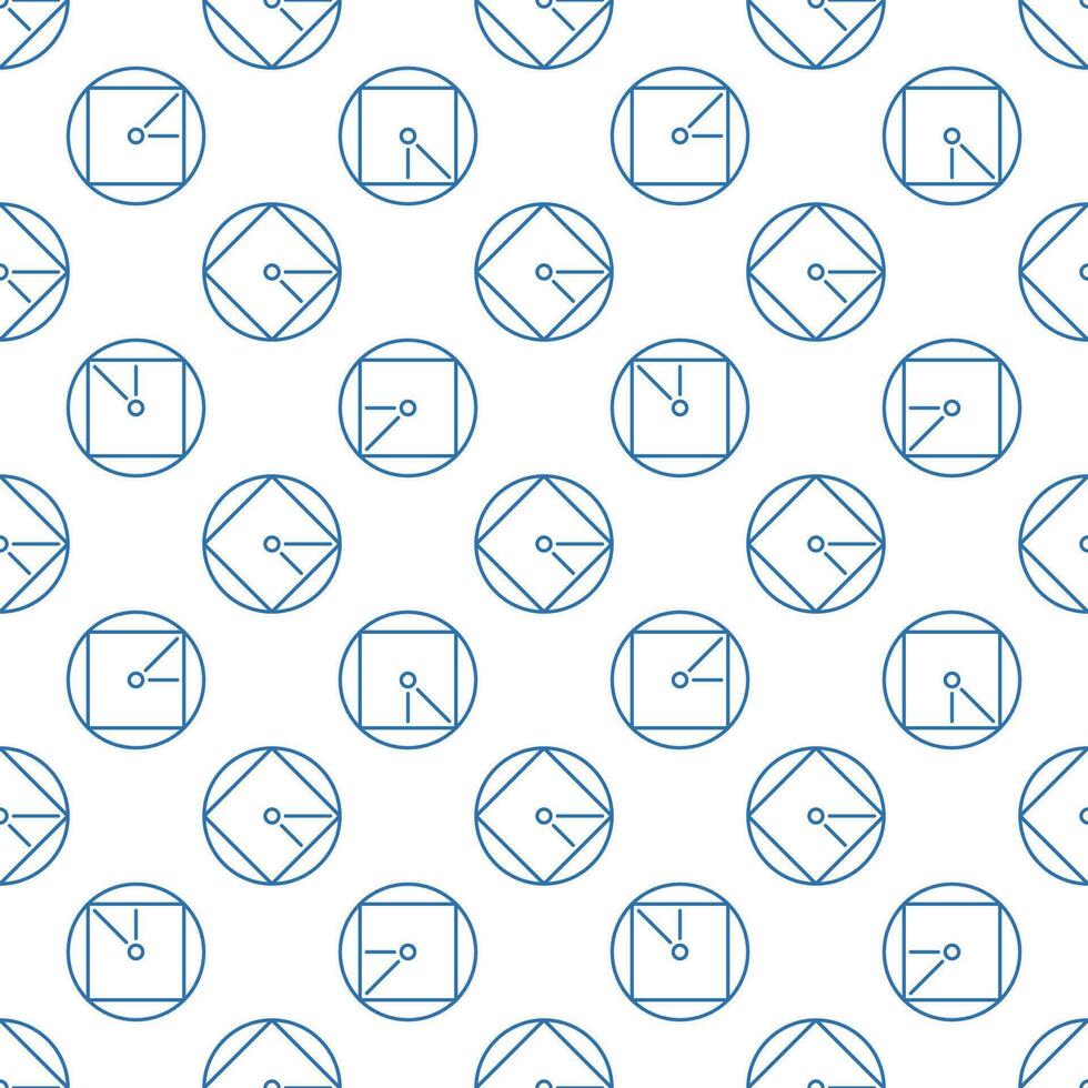 Circle Geometry vector outline seamless pattern. Concept background