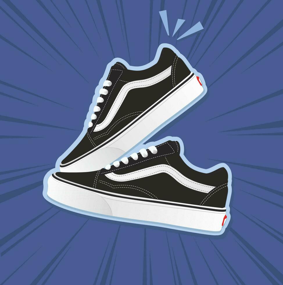 Black And White Shoes Vector