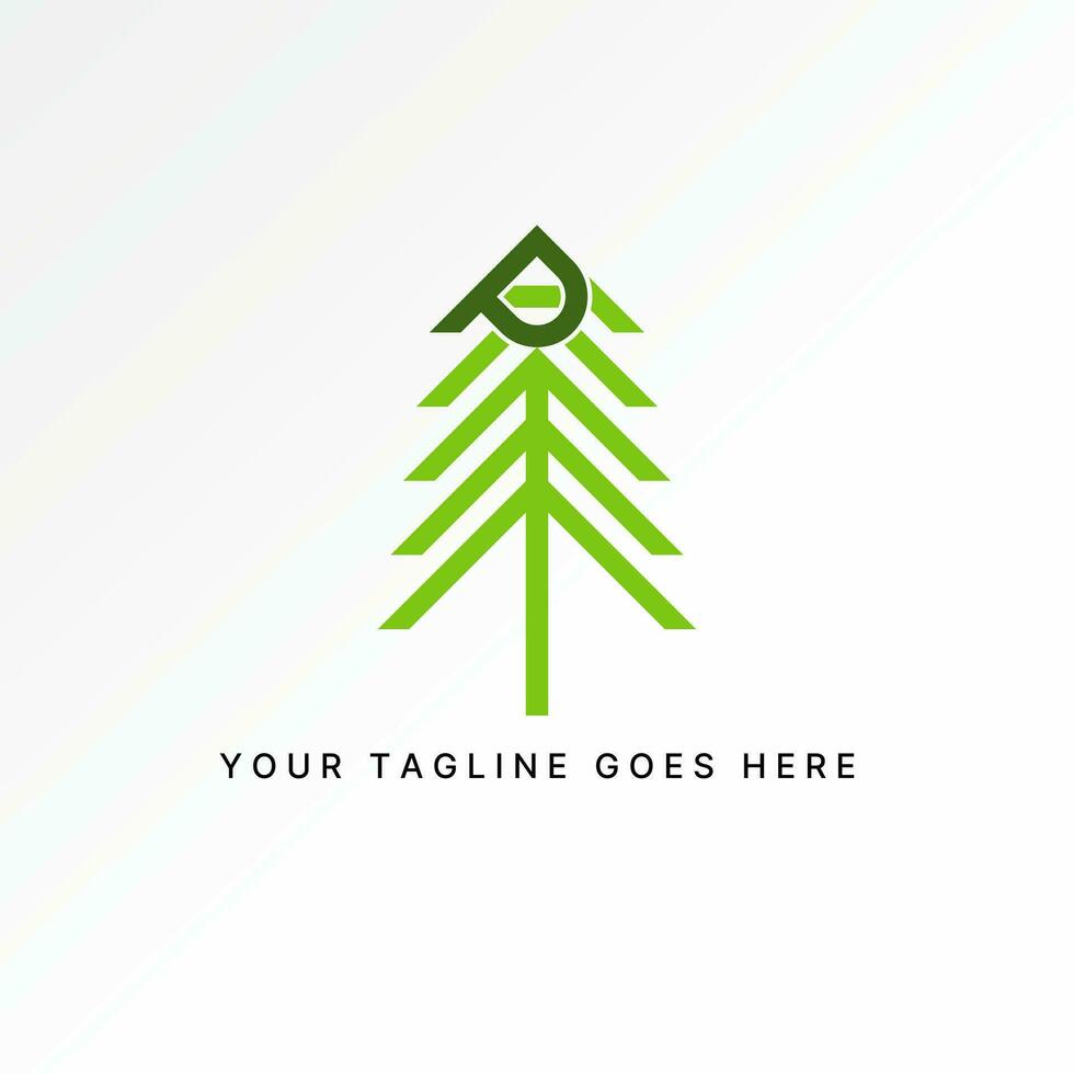 Logo design graphic concept creative premium abstract vector stock unique initial letter AP or AP font on line top tree. Related monogram green nature