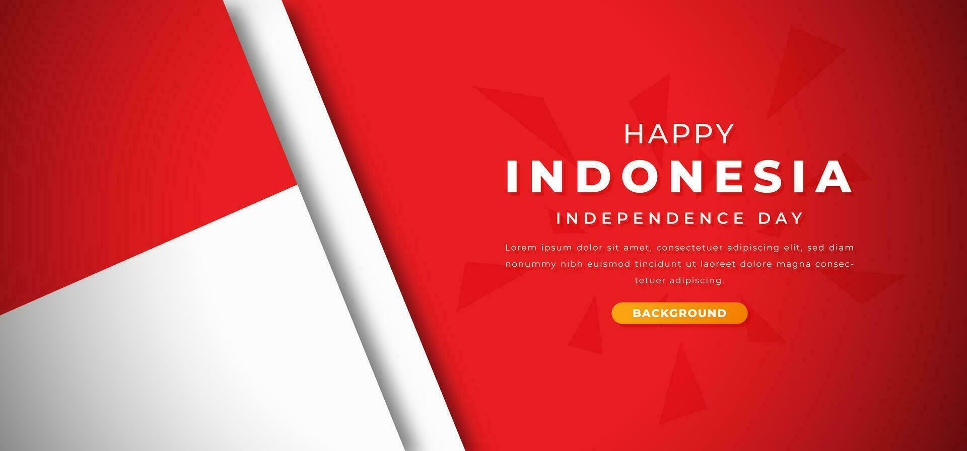 contento Indonesia independencia día diseño papel cortar formas antecedentes ilustración para póster, bandera, publicidad, saludo tarjeta vector