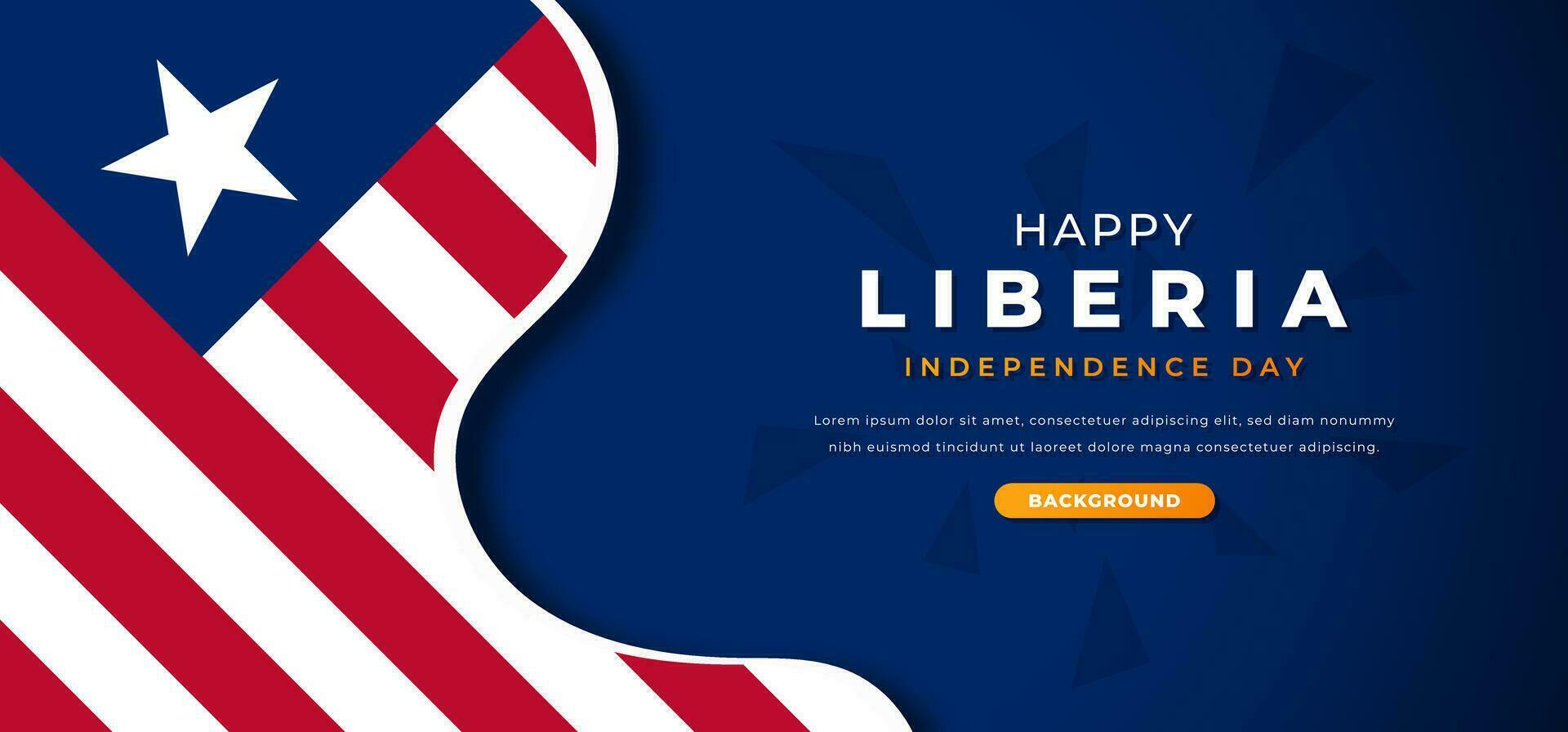 Happy Liberia Independence Day Design Paper Cut Shapes Background Illustration for Poster, Banner, Advertising, Greeting Card vector