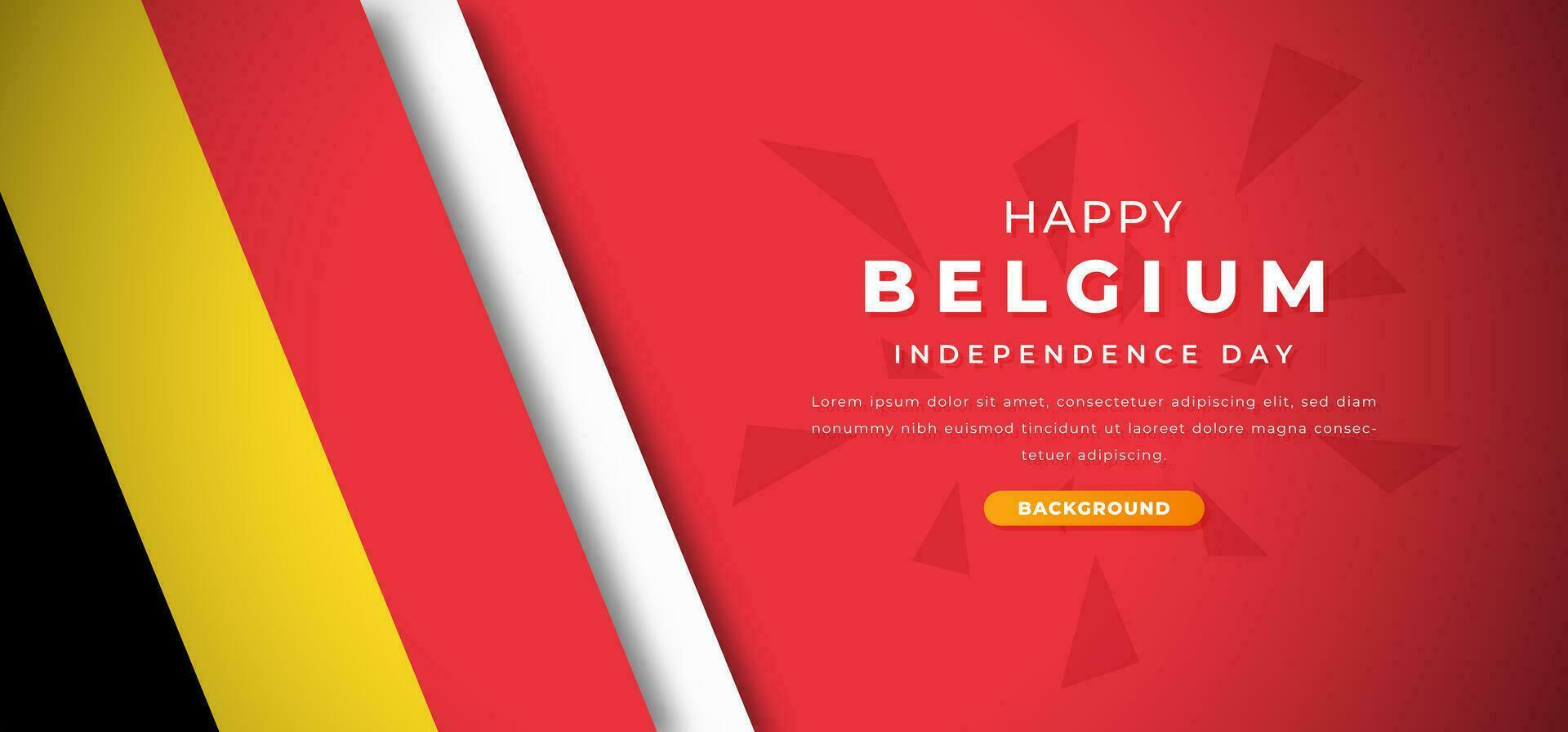 Happy Belgium Independence Day Design Paper Cut Shapes Background Illustration for Poster, Banner, Advertising, Greeting Card vector