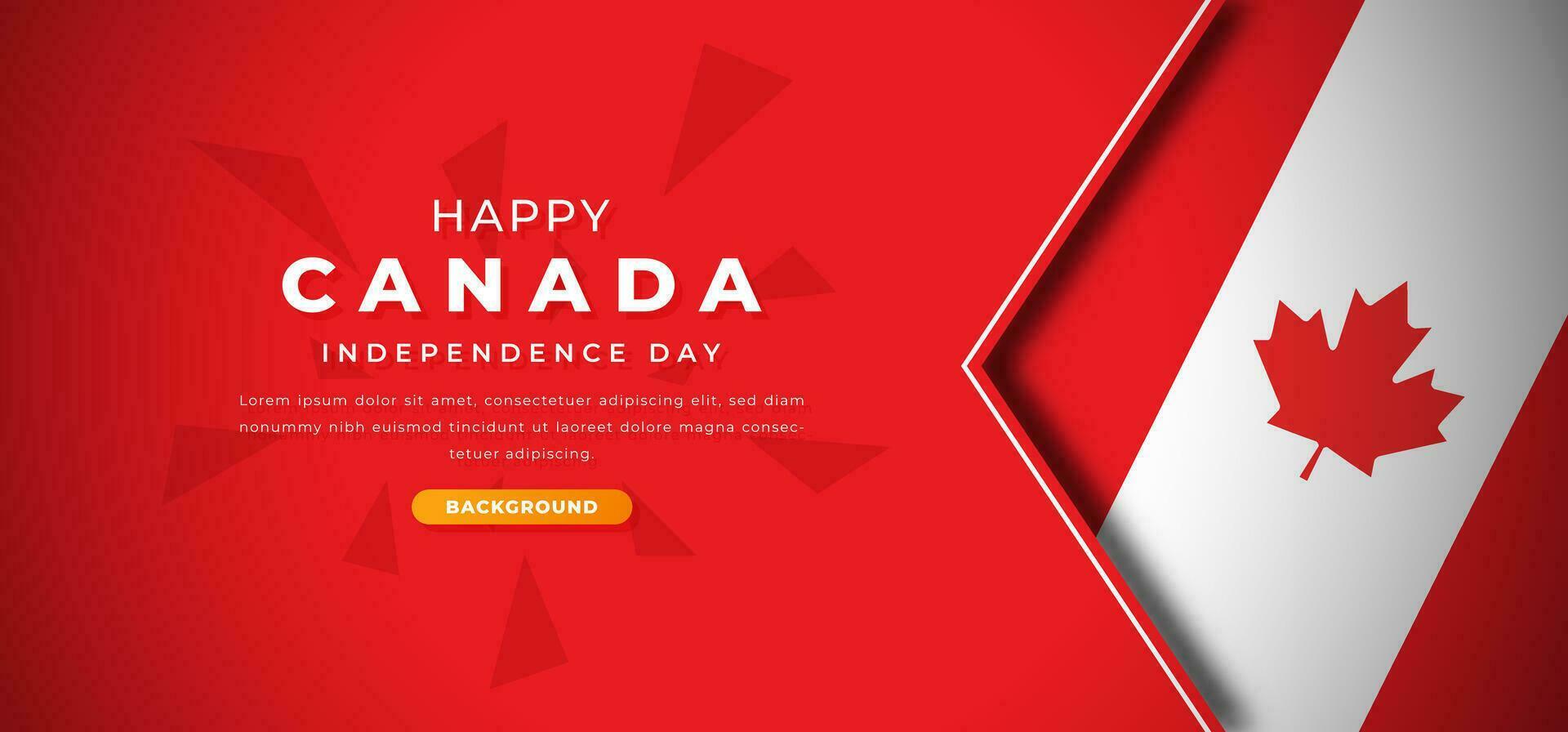Happy Canada Independence Day Design Paper Cut Shapes Background Illustration for Poster, Banner, Advertising, Greeting Card vector