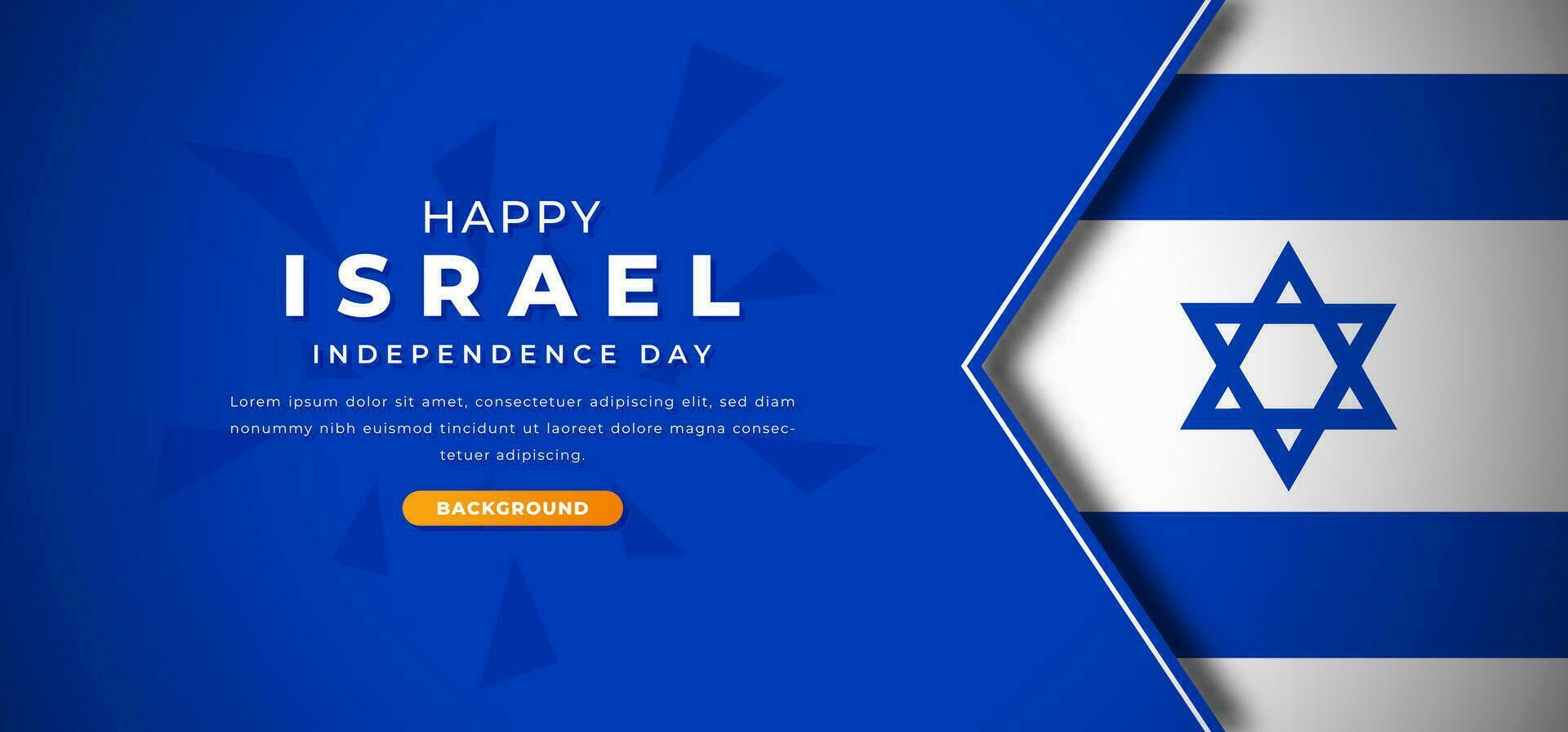 Happy Israel Independence Day Design Paper Cut Shapes Background Illustration for Poster, Banner, Advertising, Greeting Card vector
