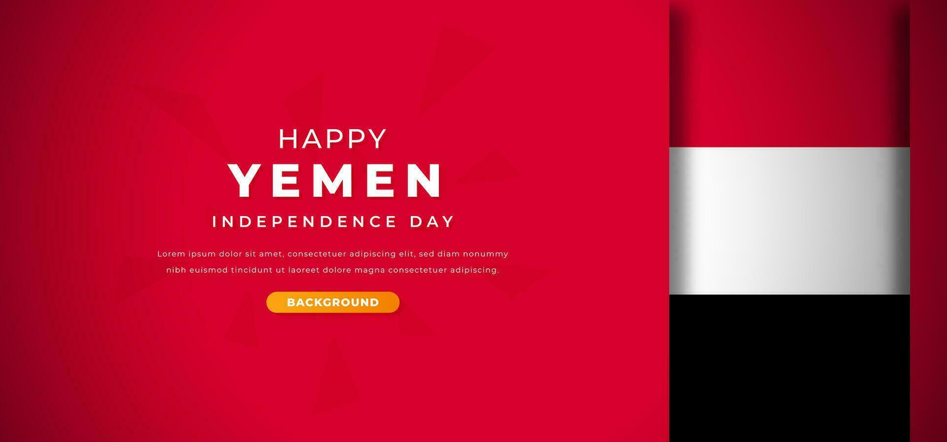 contento Yemen independencia día diseño papel cortar formas antecedentes ilustración para póster, bandera, publicidad, saludo tarjeta vector