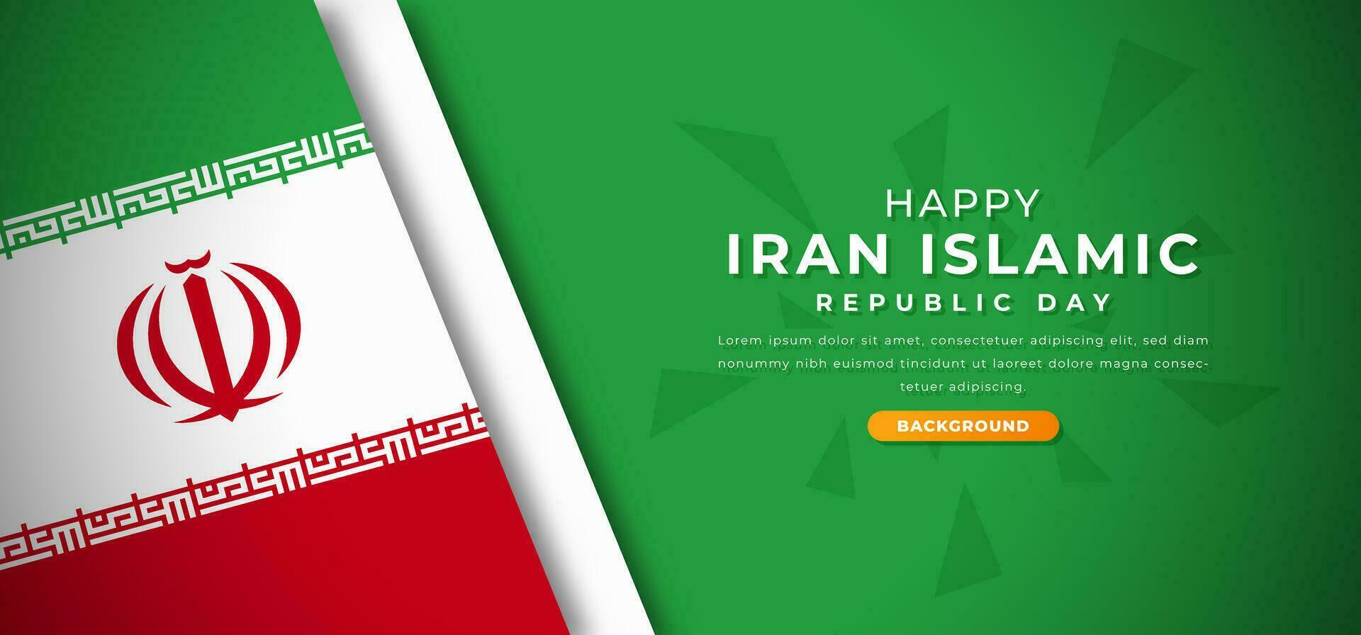 Happy Iran Islamic Republic Day Design Paper Cut Shapes Background Illustration for Poster, Banner, Advertising, Greeting Card vector