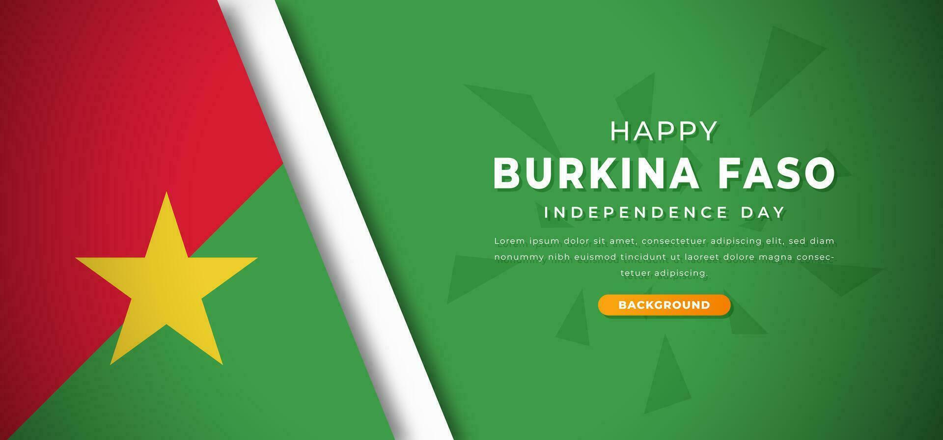 Happy Burkina Faso Independence Day Design Paper Cut Shapes Background Illustration for Poster, Banner, Advertising, Greeting Card vector