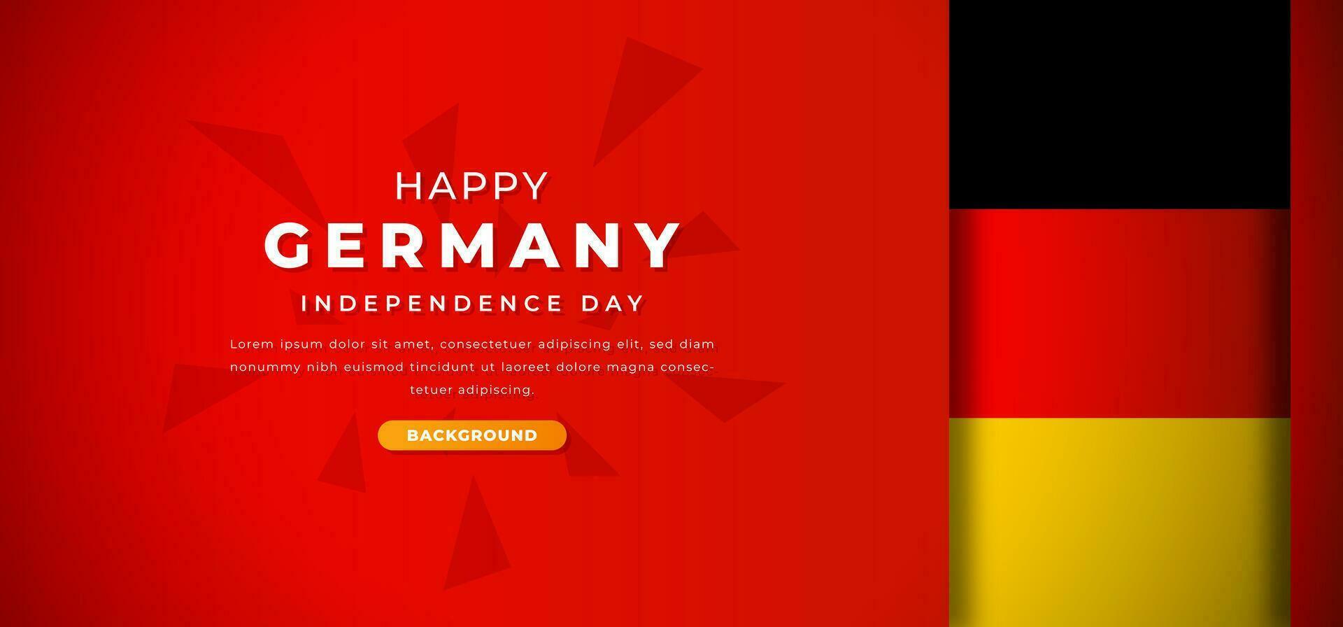 Happy Germany Independence Day Design Paper Cut Shapes Background Illustration for Poster, Banner, Advertising, Greeting Card vector