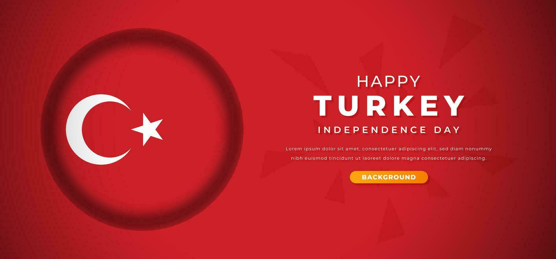 Happy Turkey Independence Day Design Paper Cut Shapes Background Illustration for Poster, Banner, Advertising, Greeting Card vector