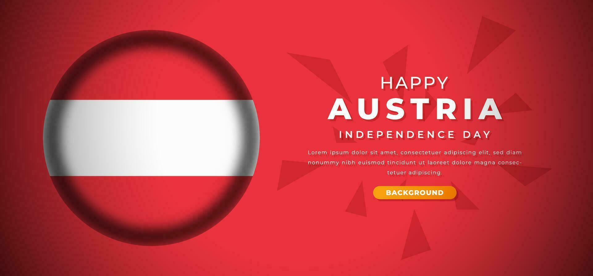 Happy Austria Independence Day Design Paper Cut Shapes Background Illustration for Poster, Banner, Advertising, Greeting Card vector