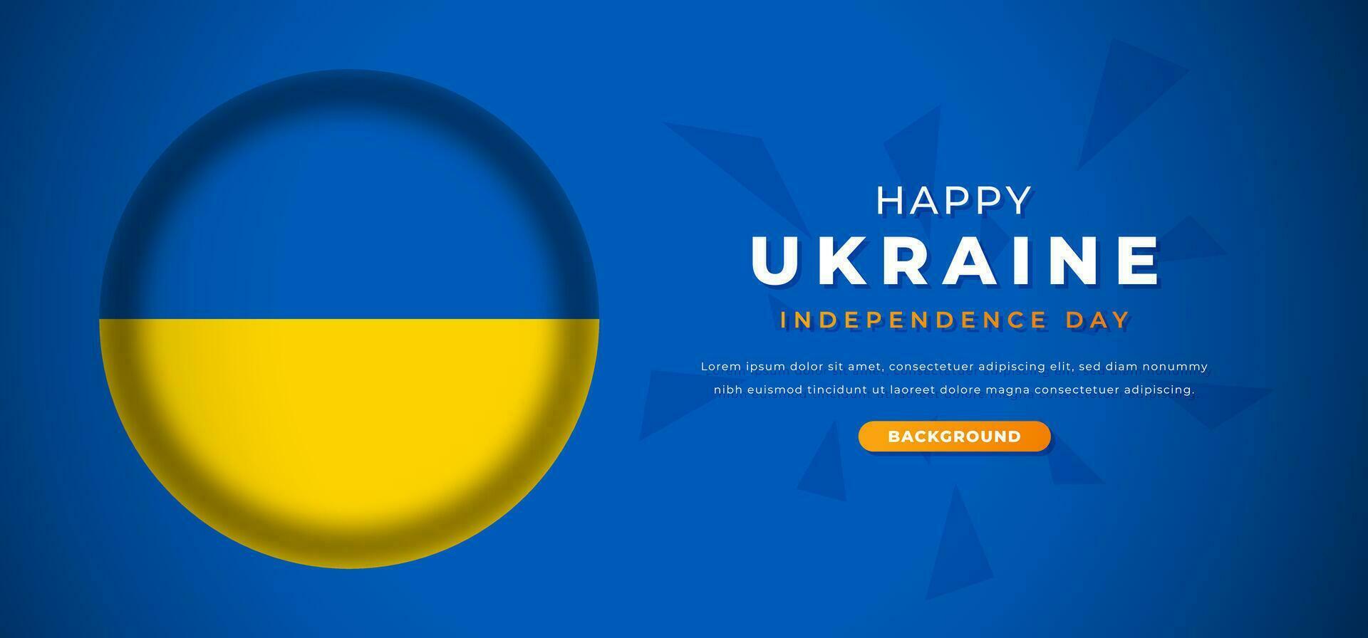 Happy Ukraine Independence Day Design Paper Cut Shapes Background Illustration for Poster, Banner, Advertising, Greeting Card vector