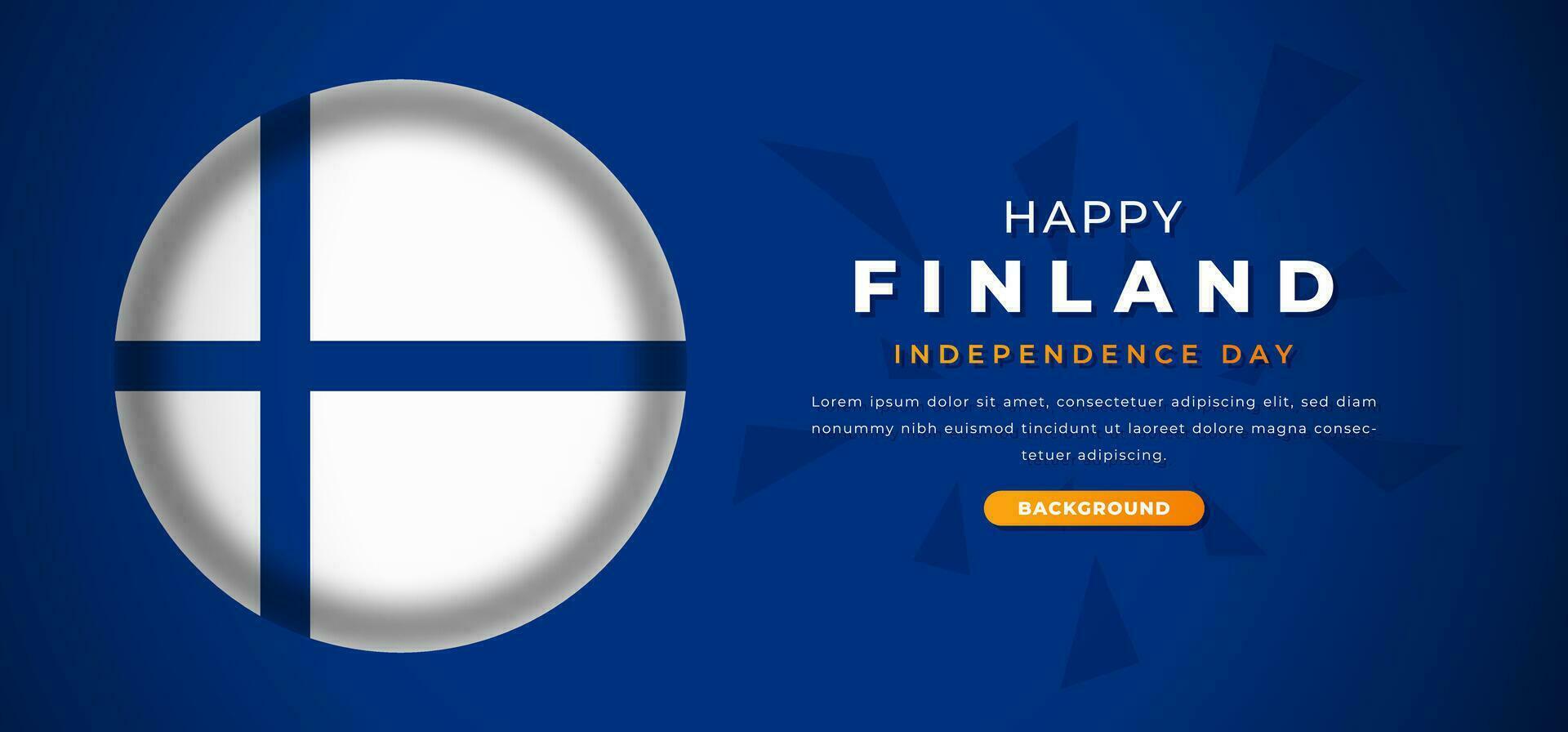 Happy Finland Independence Day Design Paper Cut Shapes Background Illustration for Poster, Banner, Advertising, Greeting Card vector