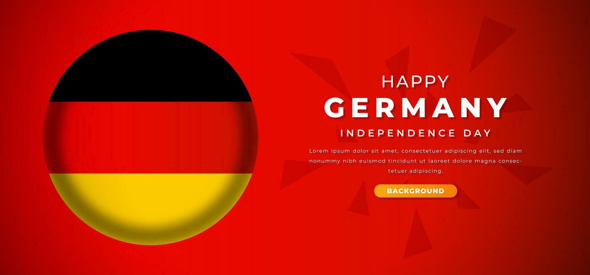 Happy Germany Independence Day Design Paper Cut Shapes Background Illustration for Poster, Banner, Advertising, Greeting Card vector
