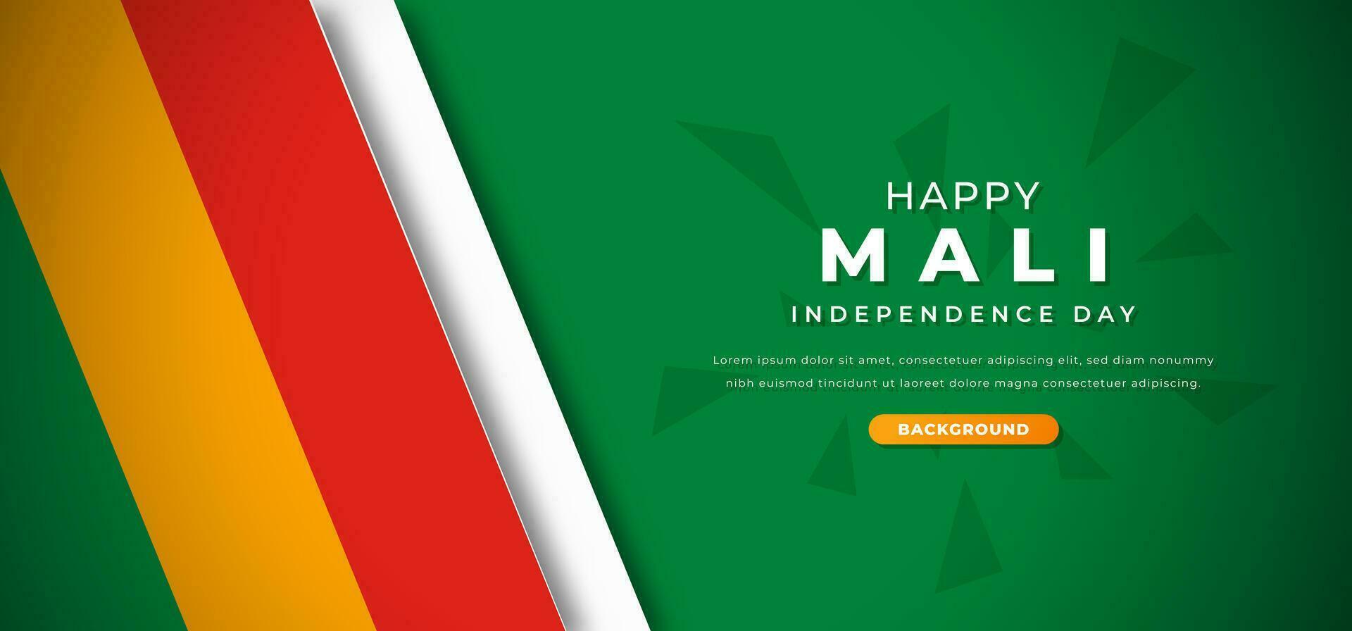 Happy Mali Independence Day Design Paper Cut Shapes Background Illustration for Poster, Banner, Advertising, Greeting Card vector