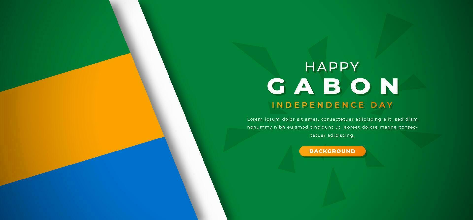 Happy Gabon Independence Day Design Paper Cut Shapes Background Illustration for Poster, Banner, Advertising, Greeting Card vector