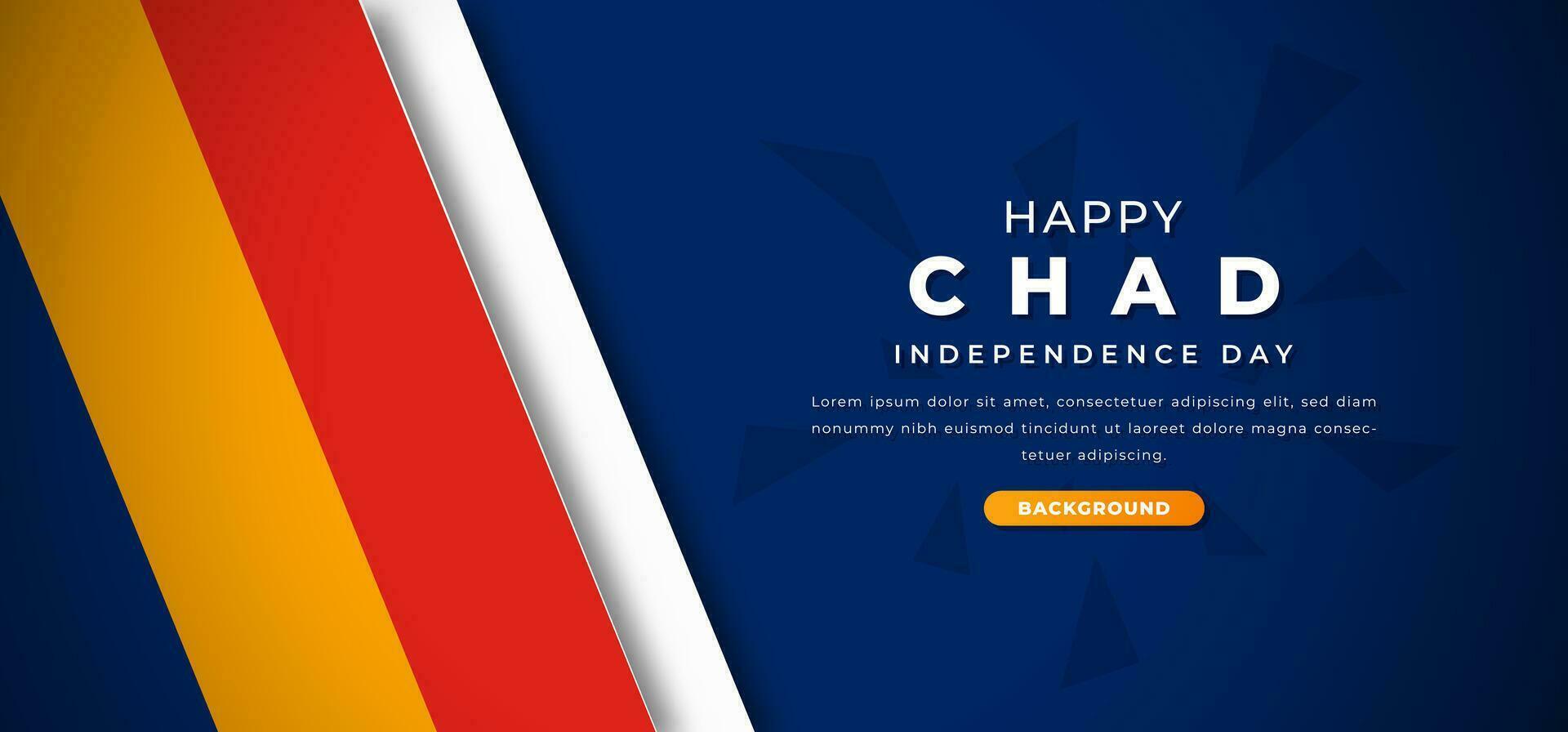 Happy Chad Independence Day Design Paper Cut Shapes Background Illustration for Poster, Banner, Advertising, Greeting Card vector