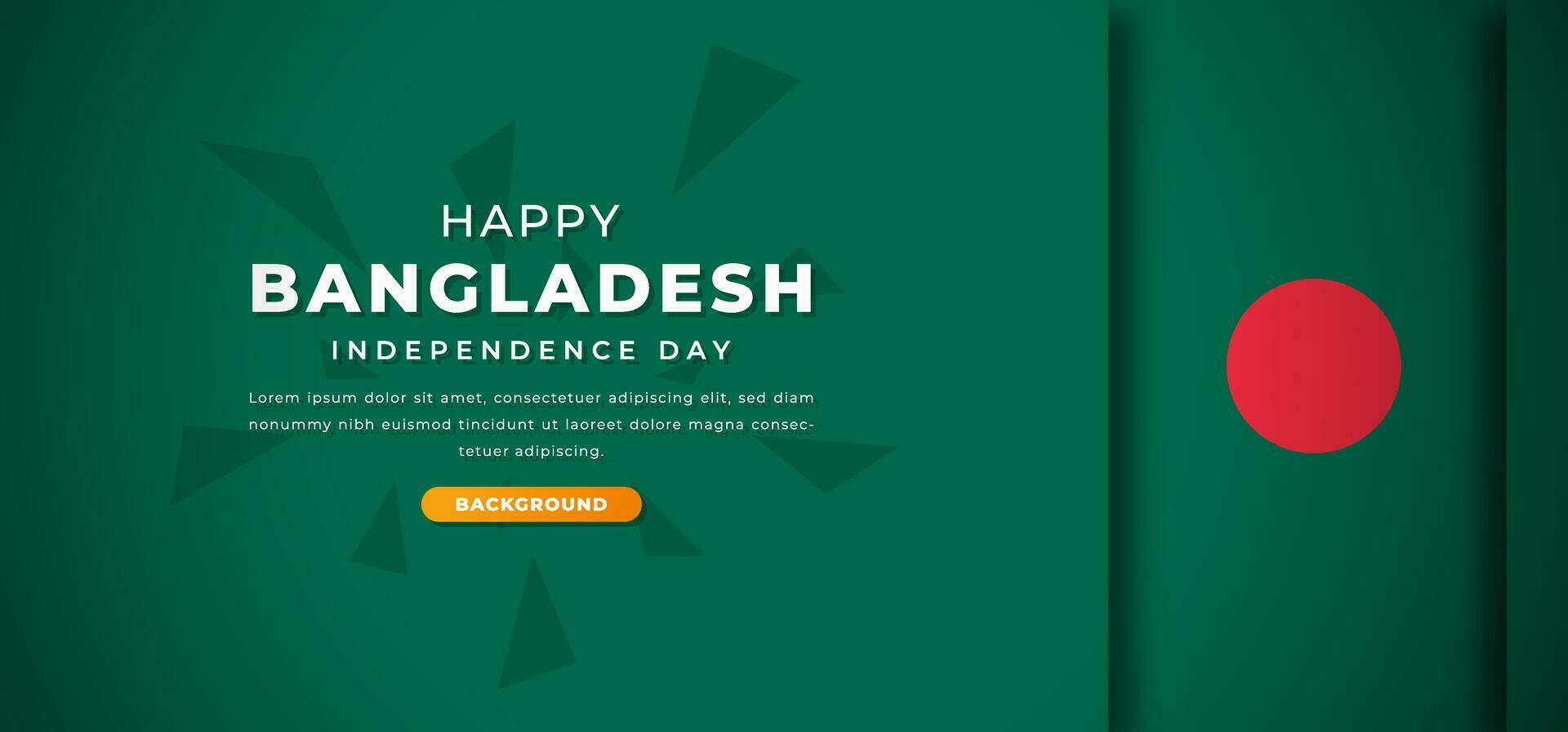 Happy Bangladesh Independence Day Design Paper Cut Shapes Background Illustration for Poster, Banner, Advertising, Greeting Card vector