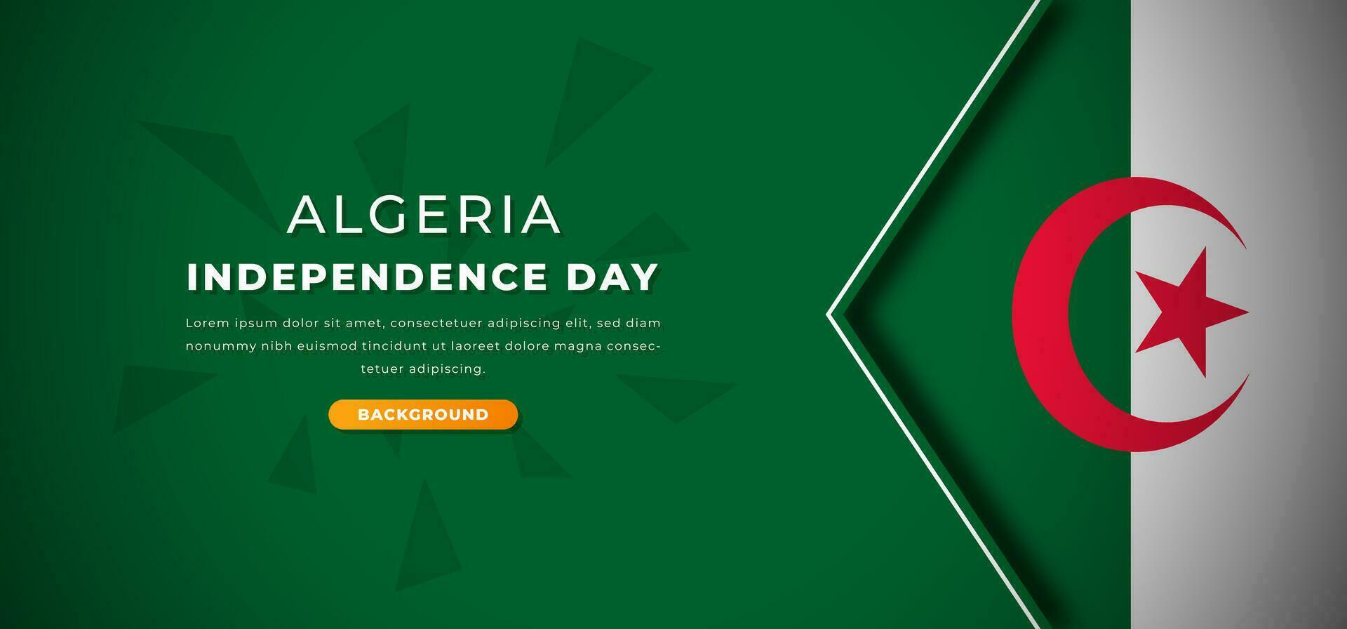 Happy Algeria Independence Day Design Paper Cut Shapes Background Illustration for Poster, Banner, Advertising, Greeting Card vector