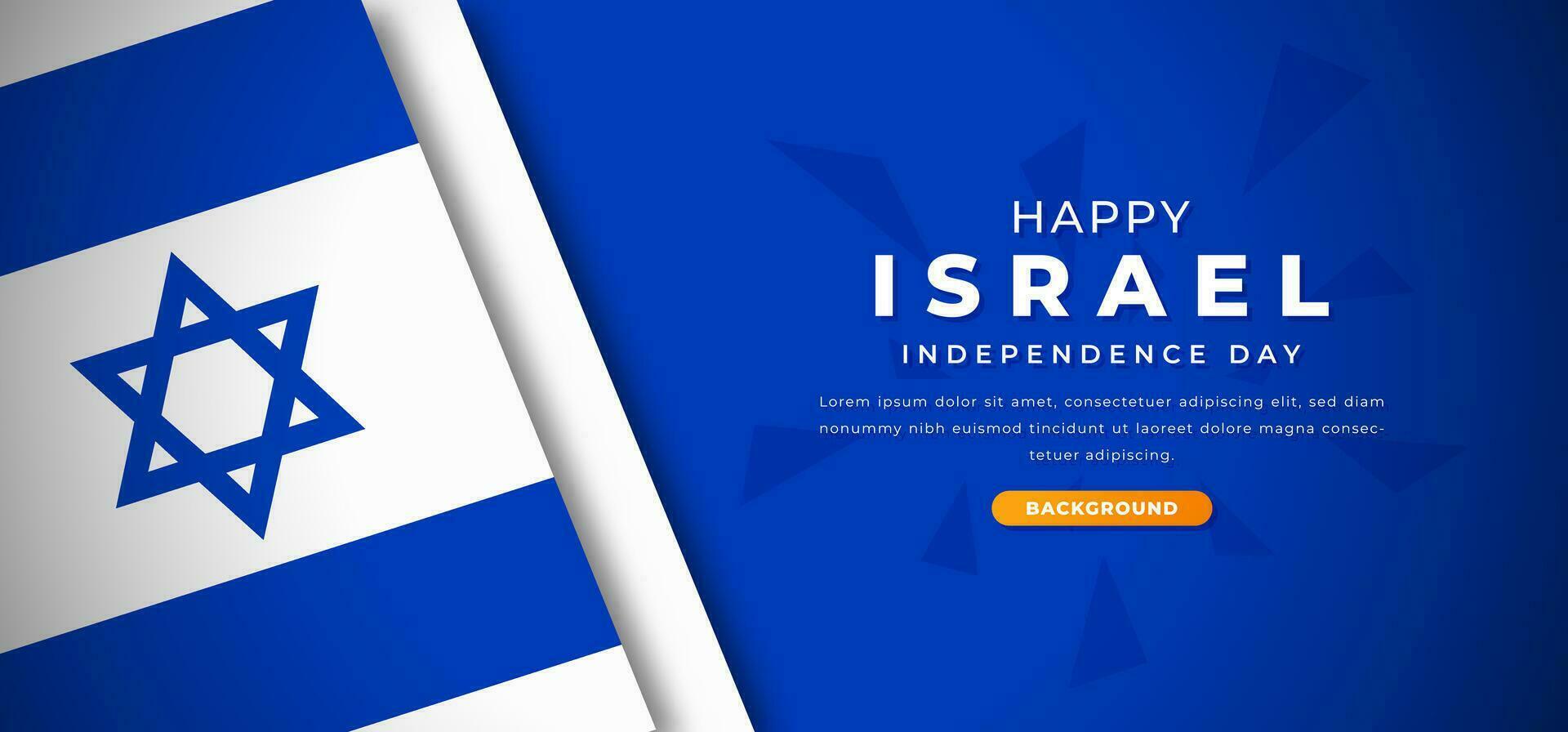 Happy Israel Independence Day Design Paper Cut Shapes Background Illustration for Poster, Banner, Advertising, Greeting Card vector