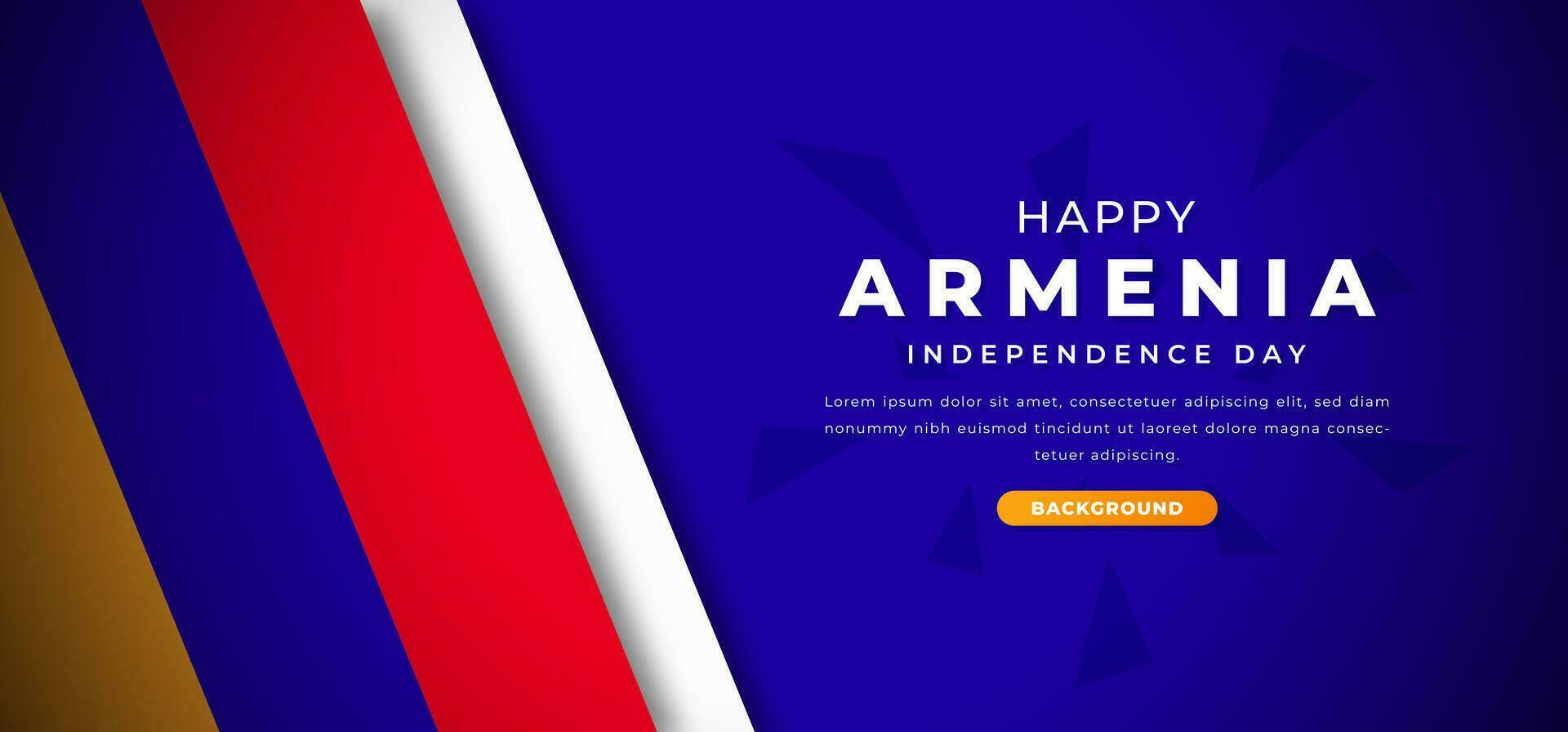 Happy Armenia Independence Day Design Paper Cut Shapes Background Illustration for Poster, Banner, Advertising, Greeting Card vector
