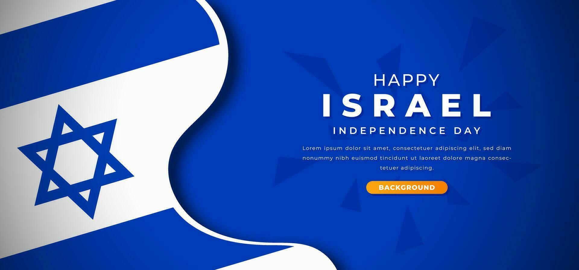 Happy Israel Independence Day Design Paper Cut Shapes Background Illustration for Poster, Banner, Advertising, Greeting Card vector