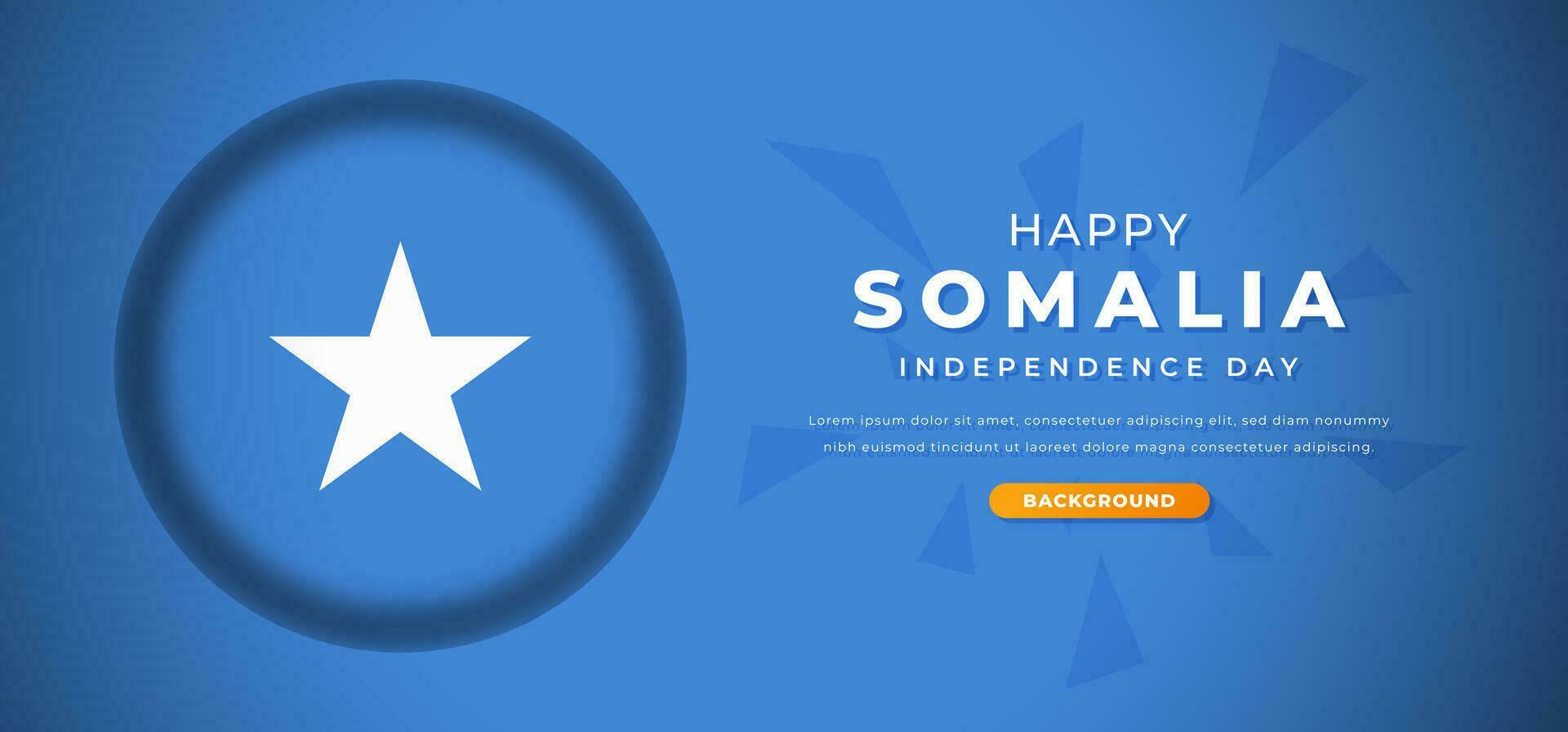 Happy Somalia Independence Day Design Paper Cut Shapes Background Illustration for Poster, Banner, Advertising, Greeting Card vector