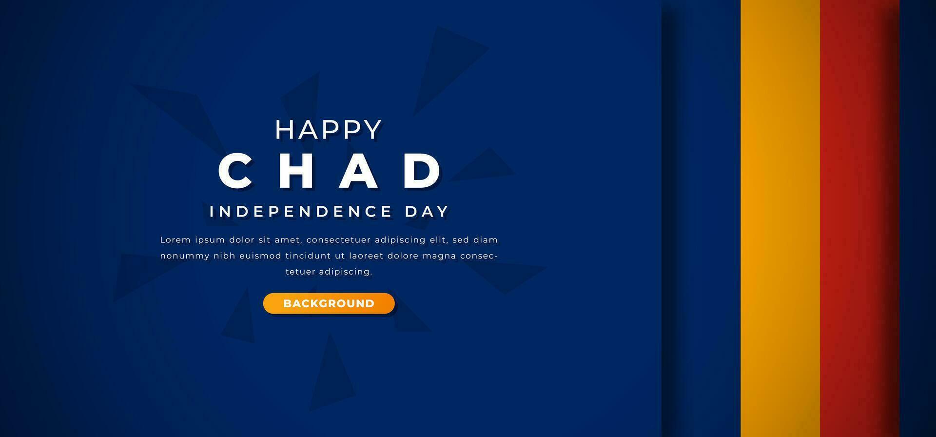 Happy Chad Independence Day Design Paper Cut Shapes Background Illustration for Poster, Banner, Advertising, Greeting Card vector