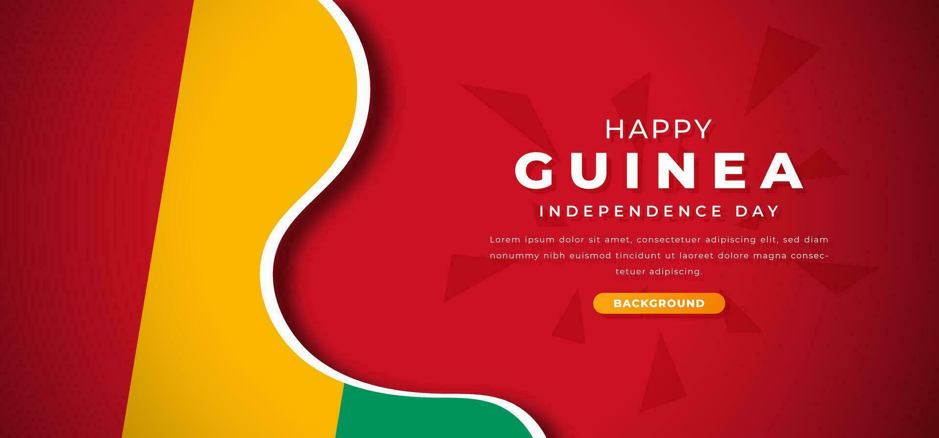 Happy Guinea Independence Day Design Paper Cut Shapes Background Illustration for Poster, Banner, Advertising, Greeting Card vector