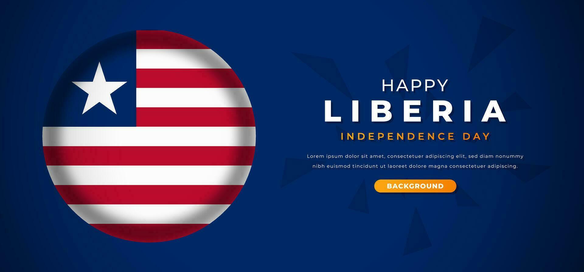 Happy Liberia Independence Day Design Paper Cut Shapes Background Illustration for Poster, Banner, Advertising, Greeting Card vector