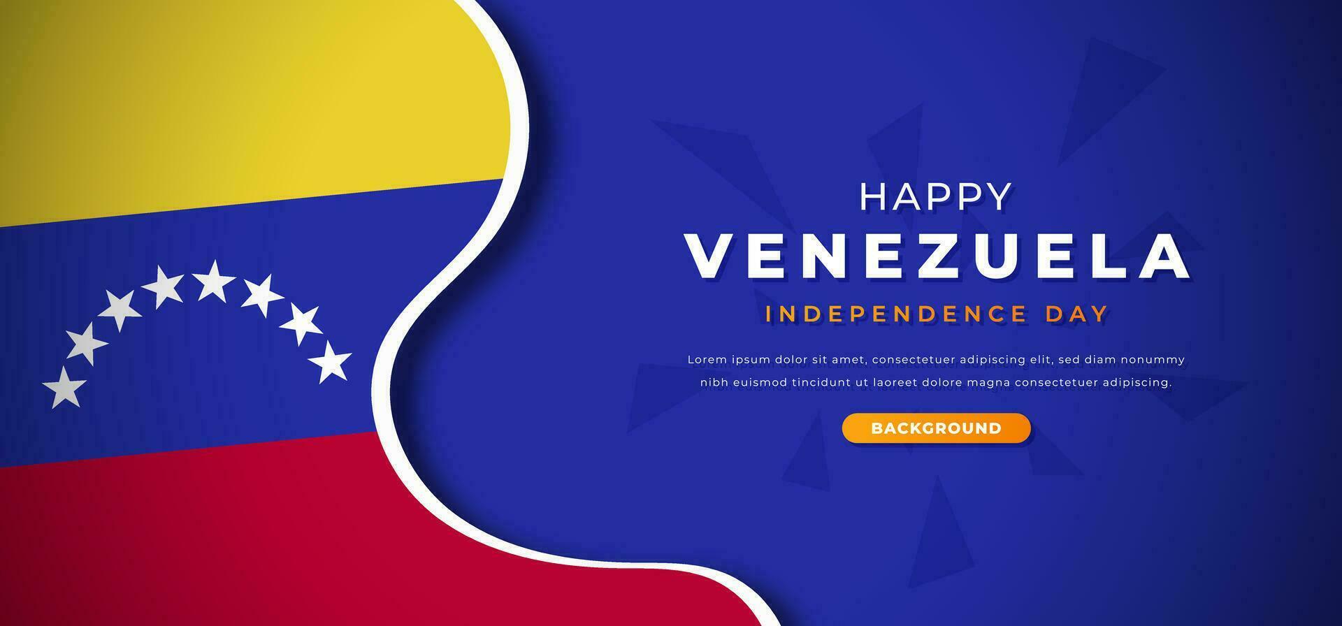 Happy Venezuela Independence Day Design Paper Cut Shapes Background Illustration for Poster, Banner, Advertising, Greeting Card vector