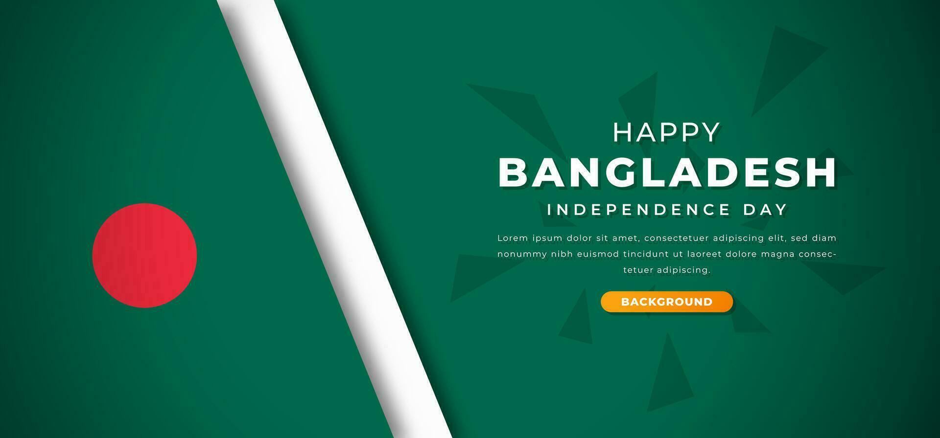 Happy Bangladesh Independence Day Design Paper Cut Shapes Background Illustration for Poster, Banner, Advertising, Greeting Card vector