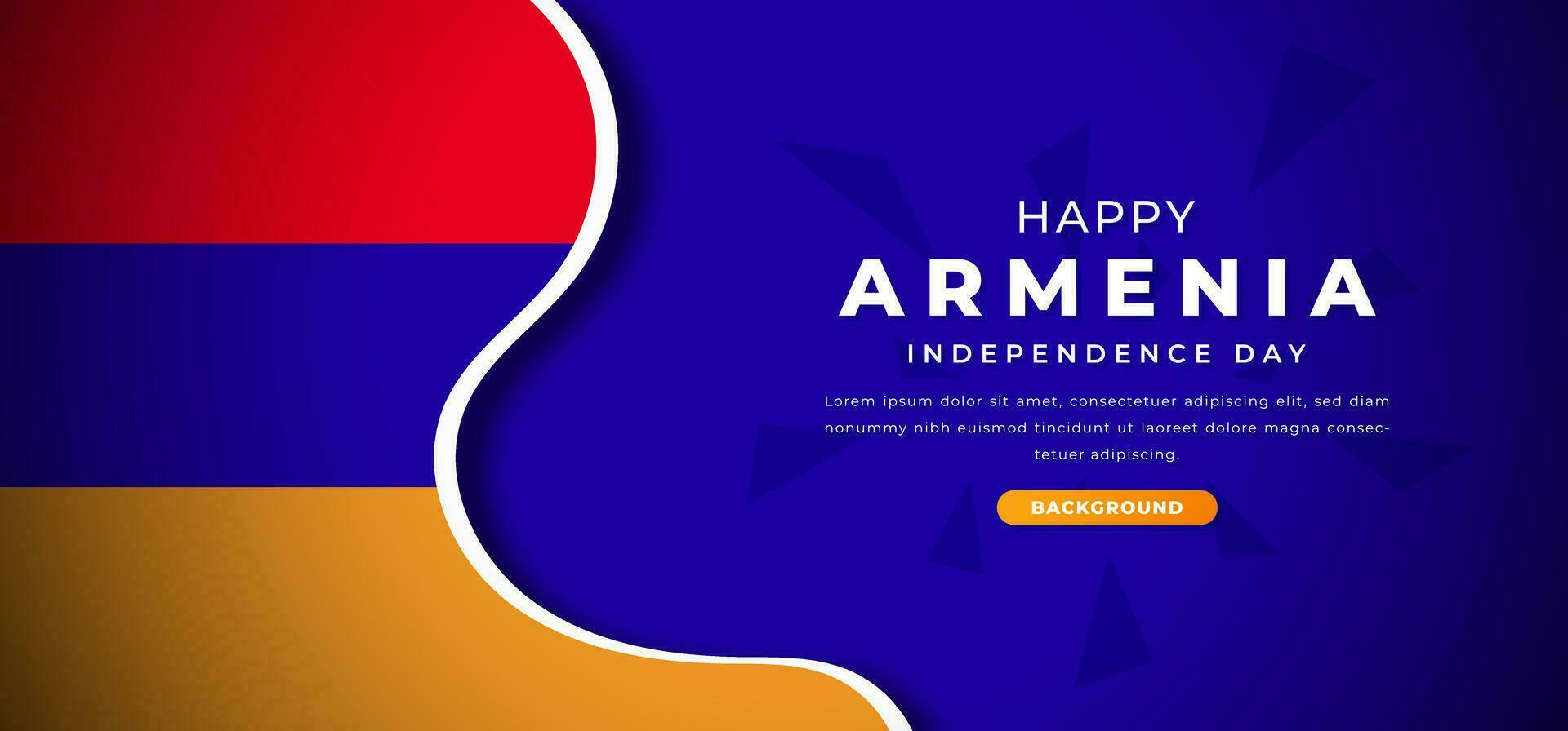 Happy Armenia Independence Day Design Paper Cut Shapes Background Illustration for Poster, Banner, Advertising, Greeting Card vector