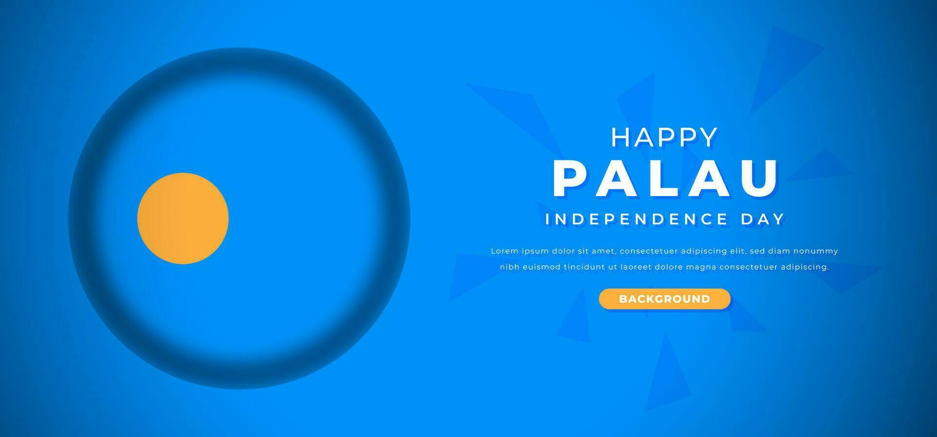 Happy Palau Independence Day Design Paper Cut Shapes Background Illustration for Poster, Banner, Advertising, Greeting Card vector