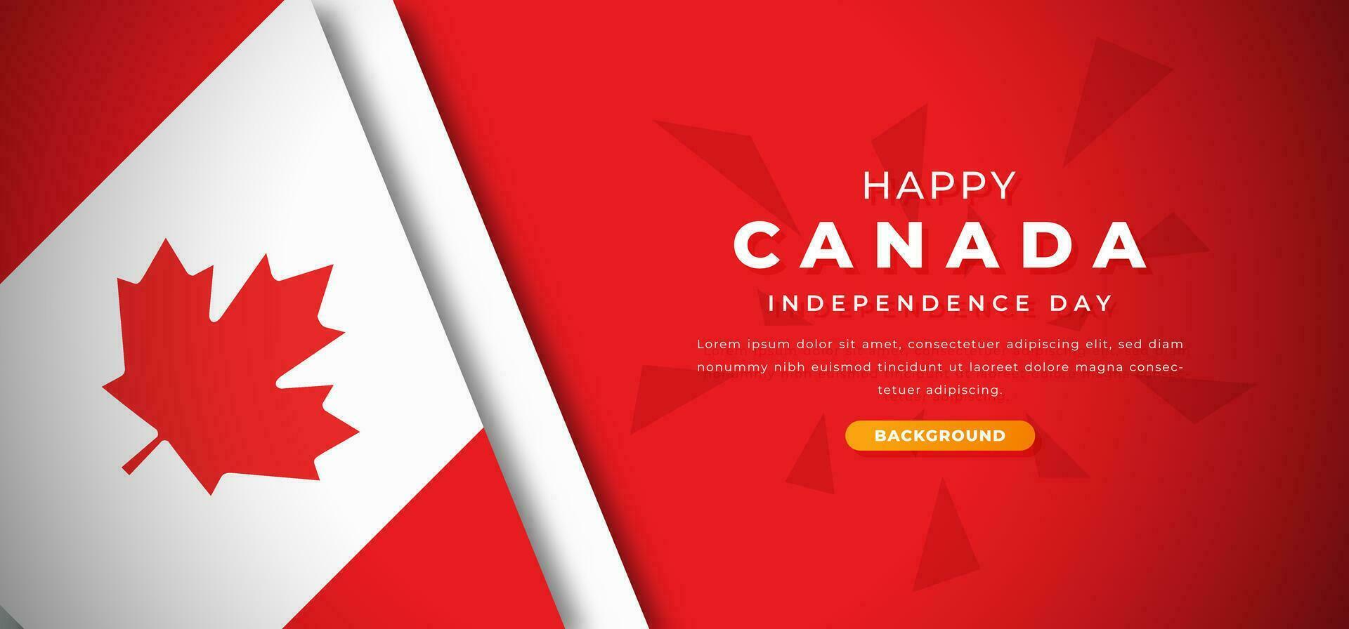 Happy Canada Independence Day Design Paper Cut Shapes Background Illustration for Poster, Banner, Advertising, Greeting Card vector